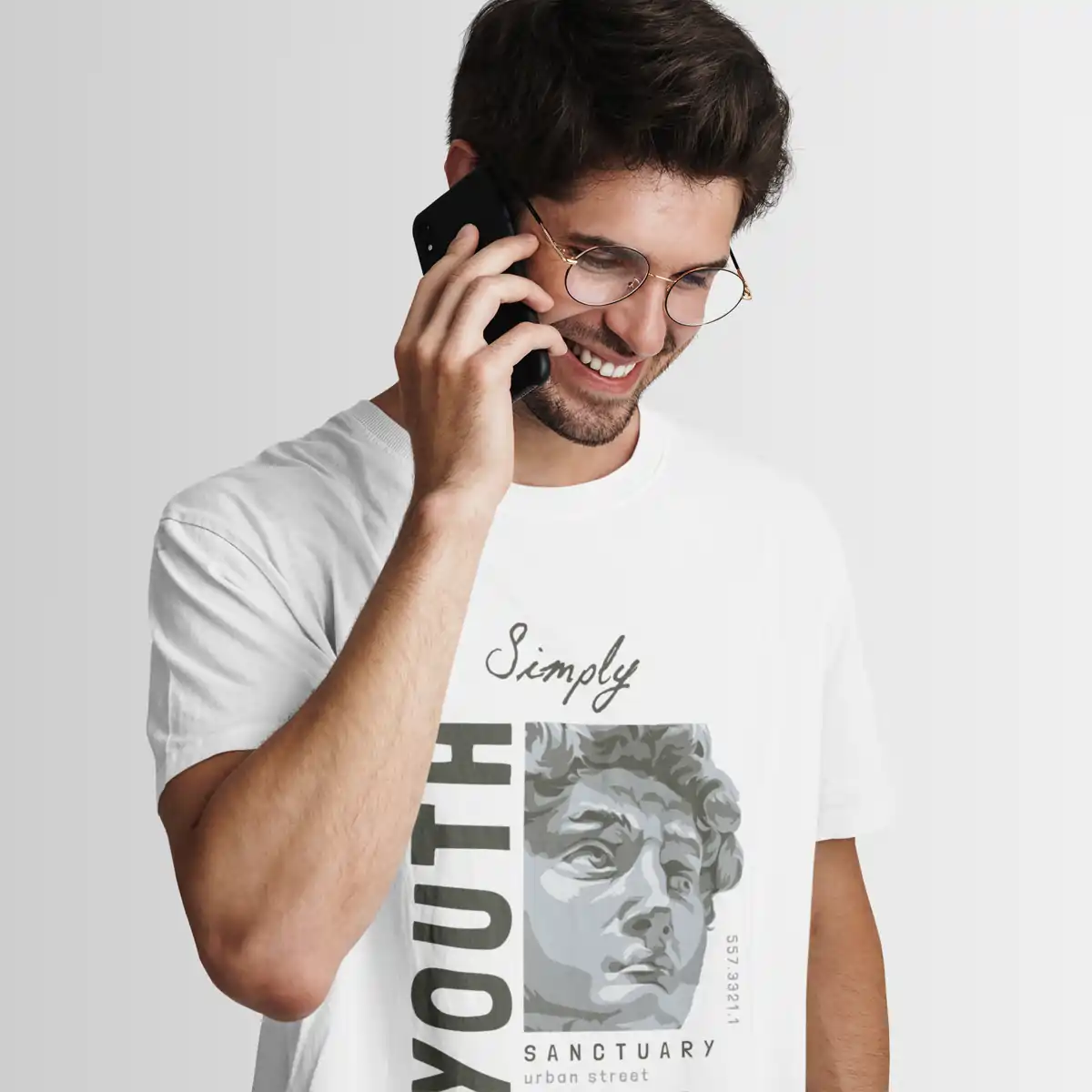 Youth Graphic White T-shirt for Men