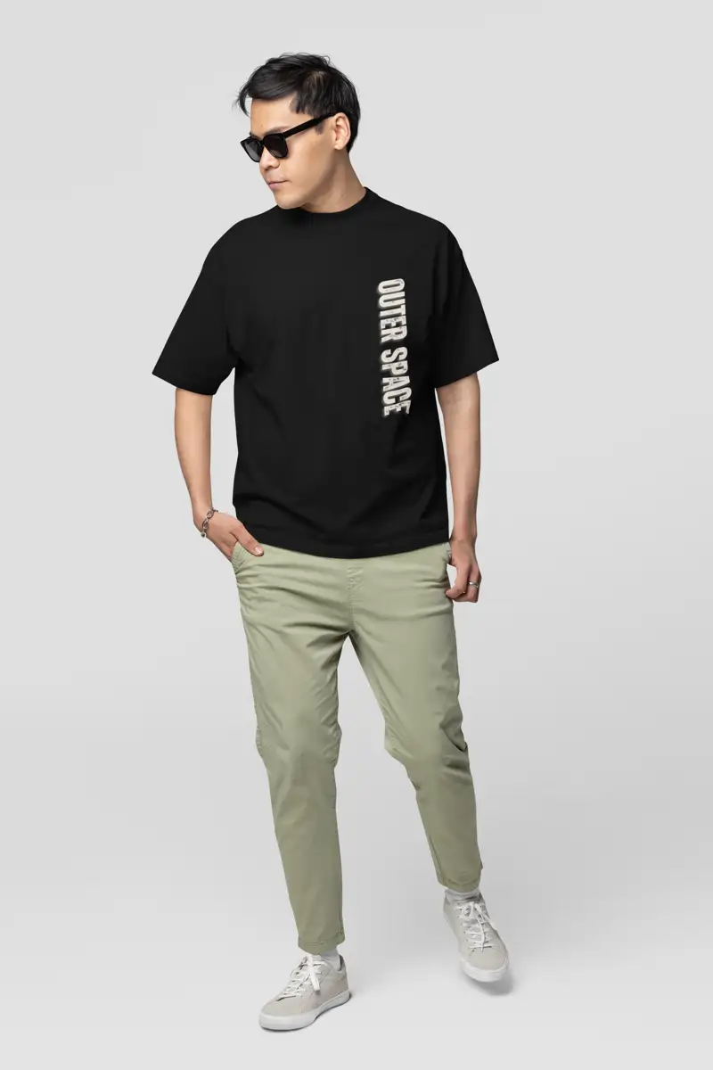 Oversized Outer Space Astronaut Black T-shirt