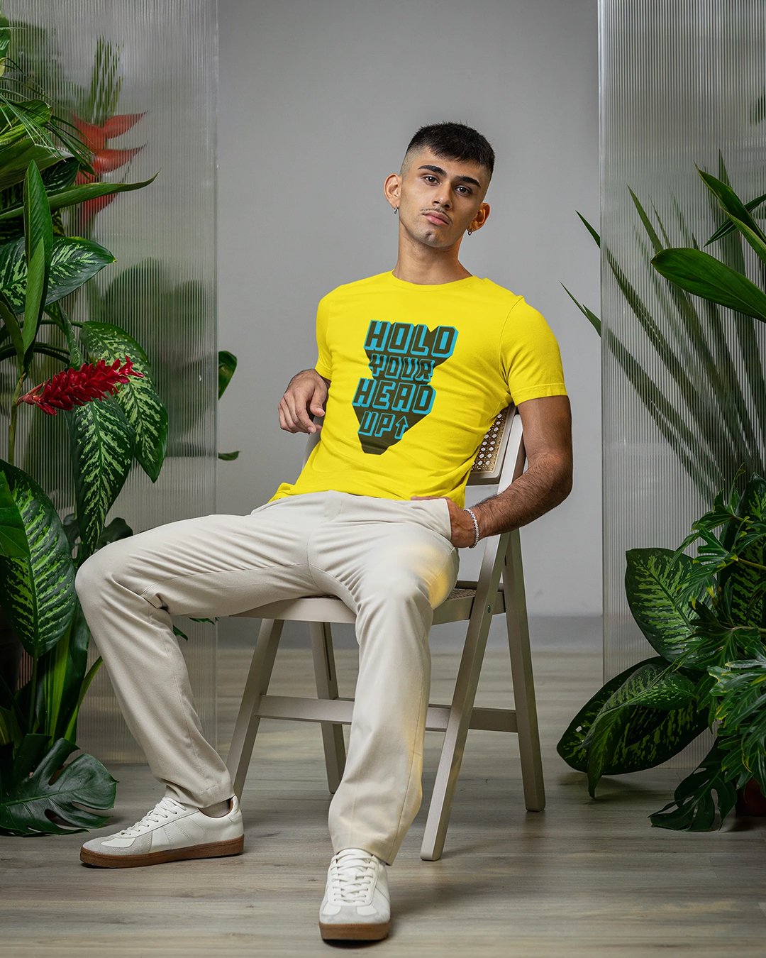 Hold Your Head Up Graphic Yellow T-Shirt
