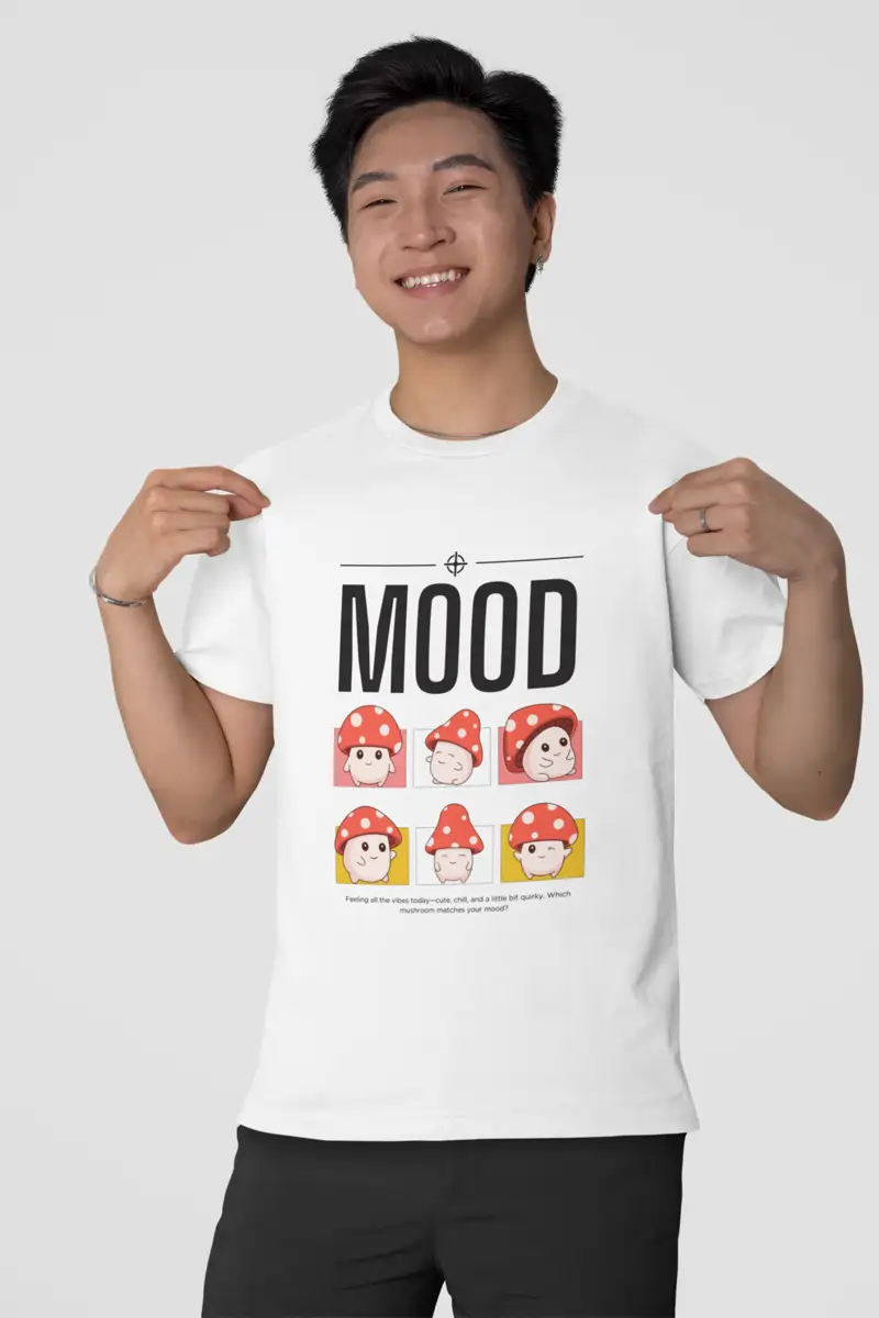White Mood Graphic Mens T-shirt