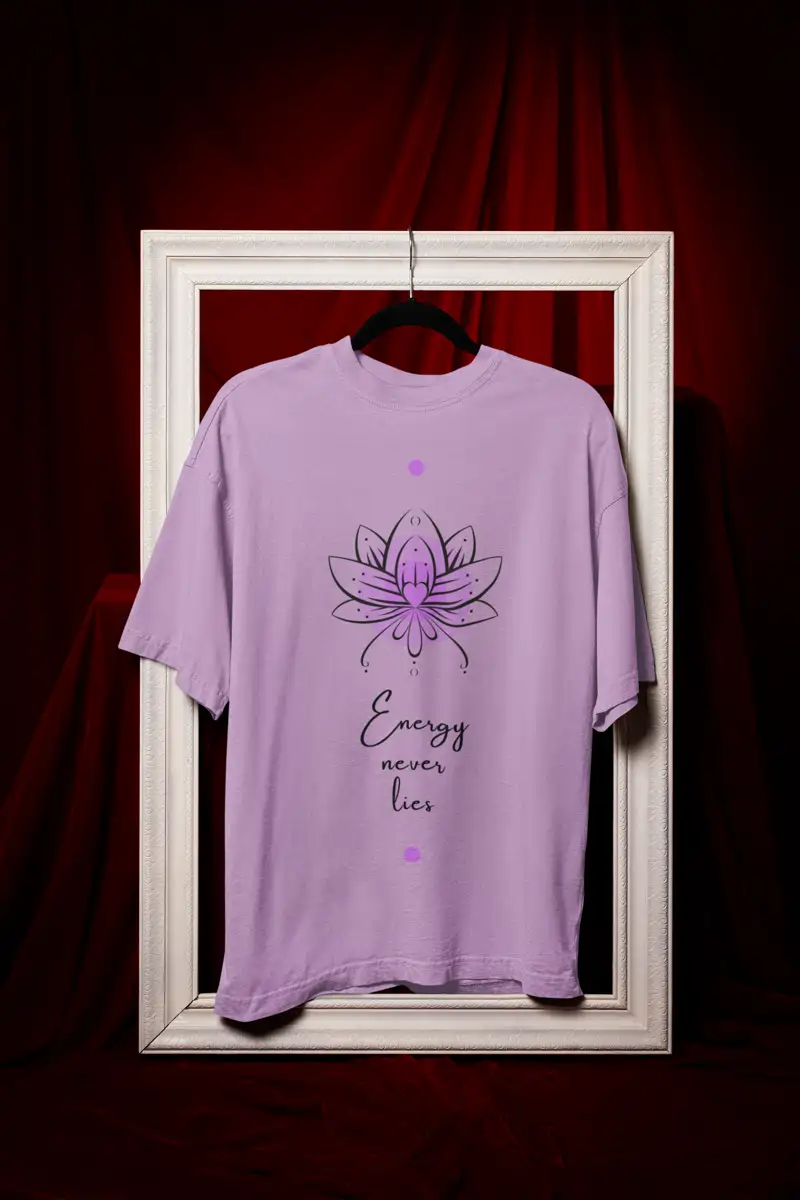 Oversized Lavender Lotus Motivational T-Shirt