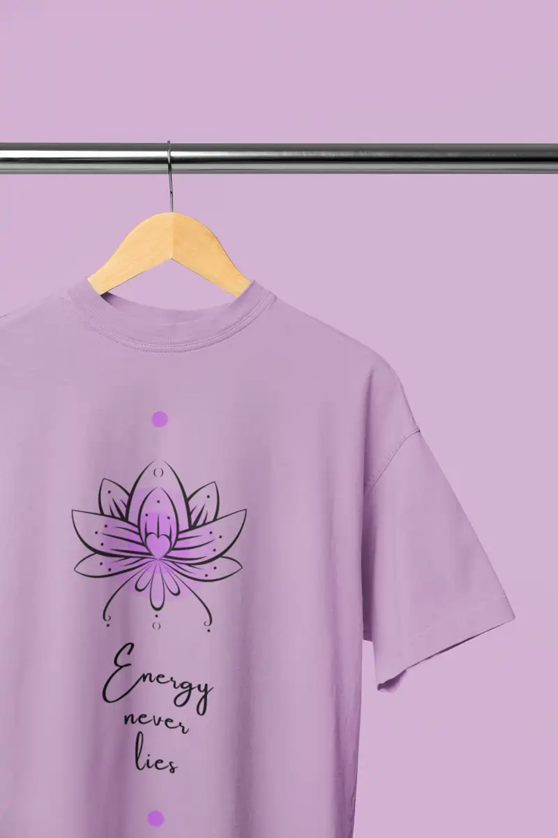 Oversized Lavender Lotus Motivational T-Shirt