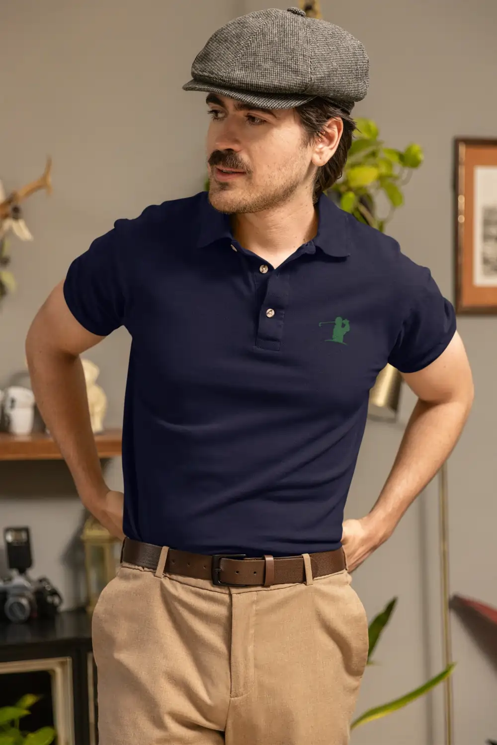 Navy Blue GOLFR Classic Polo T-Shirt