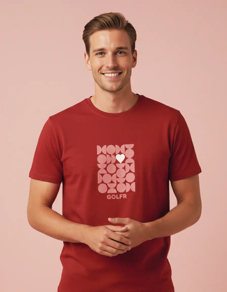 Men's Slim Fit Graphic Red T-shirt for men