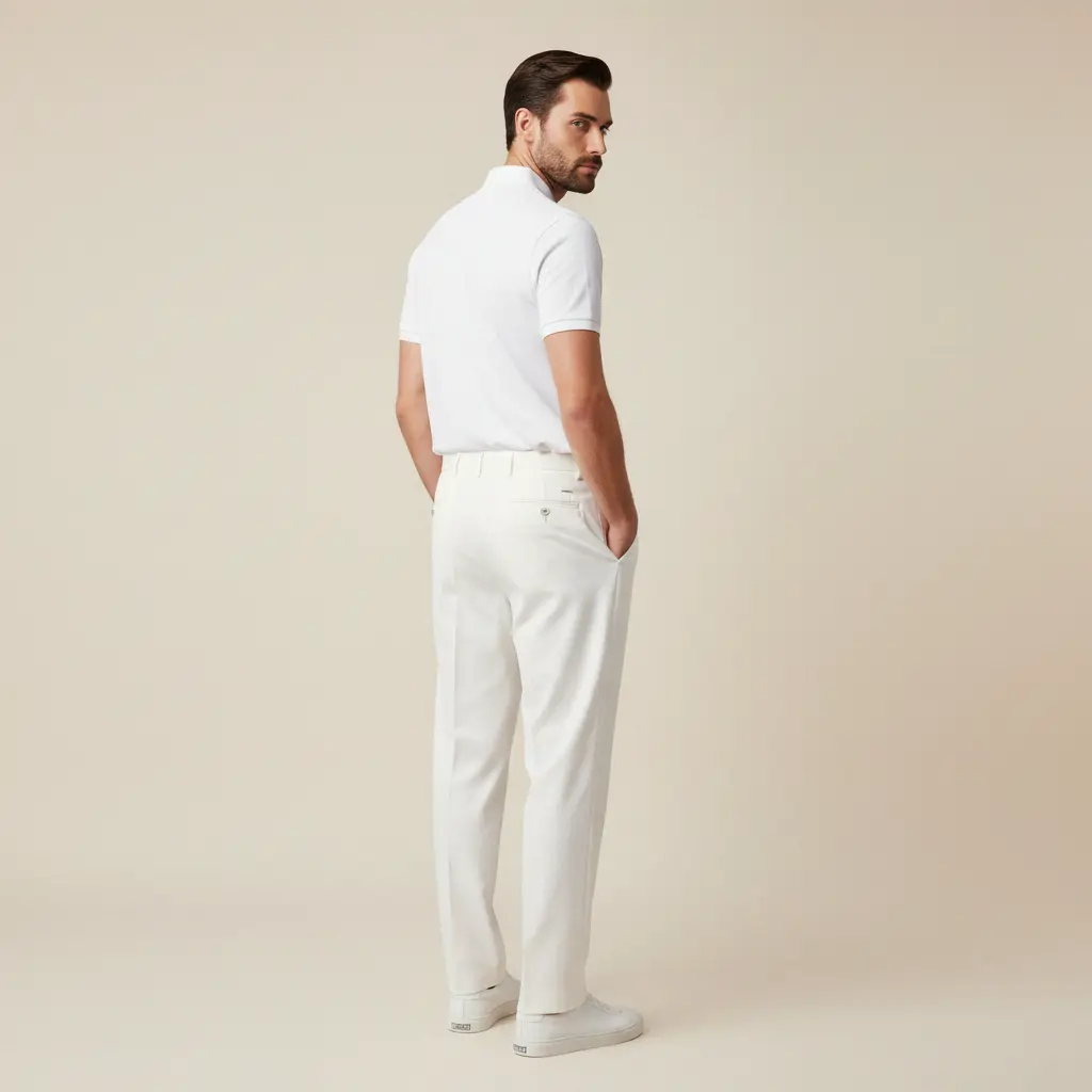 White Polo Shirt For Men with Red Heart