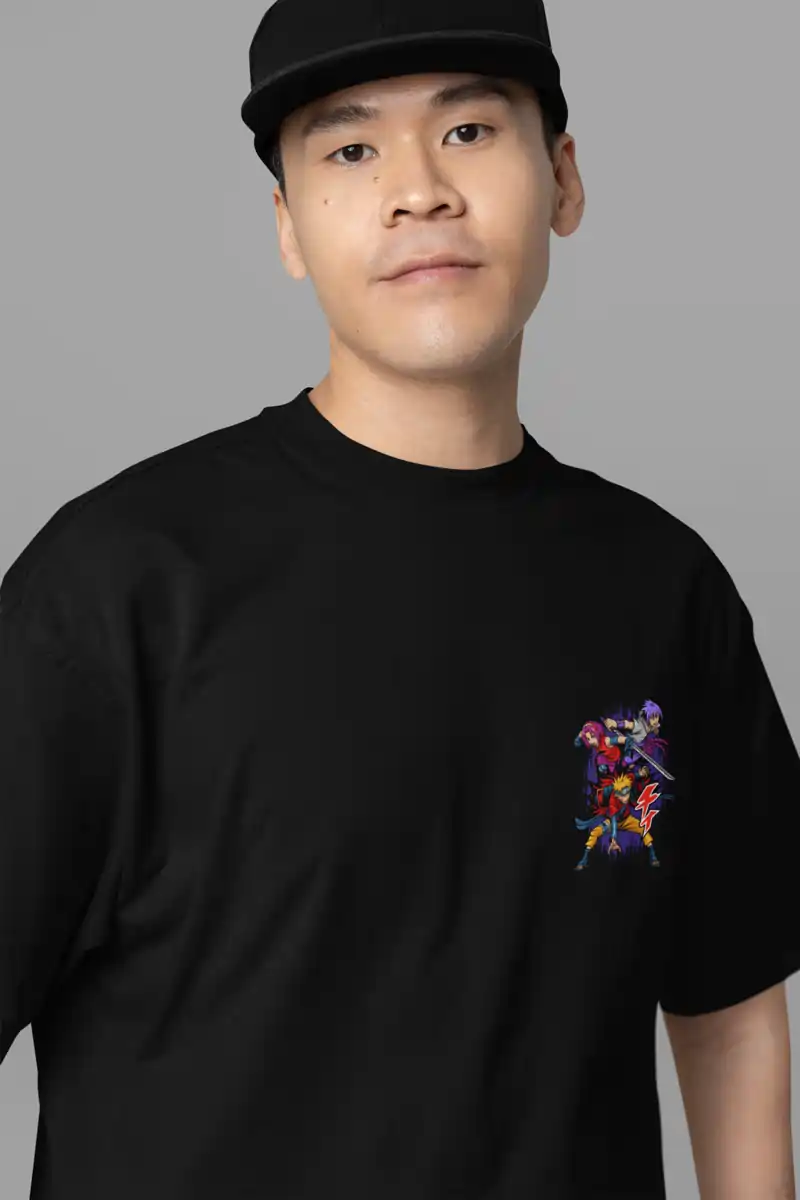 Oversized Tee Naruto Anime Graphic T-Shirt for men