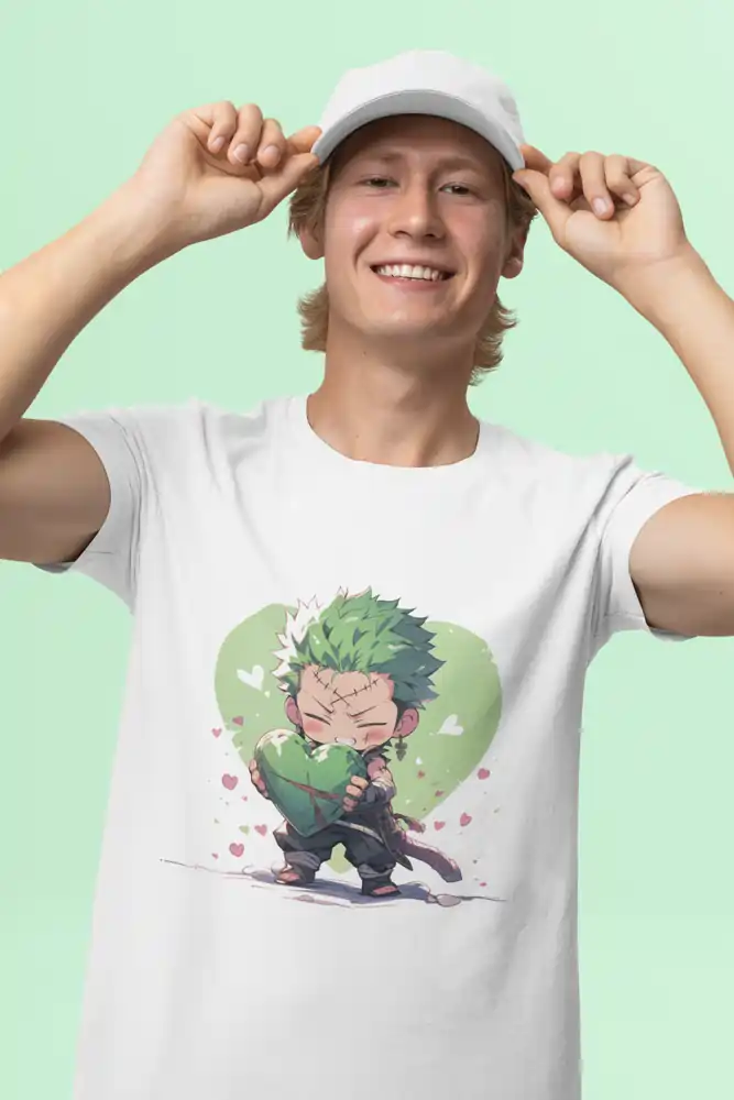 Zoro Anime Chibi White T-Shirt