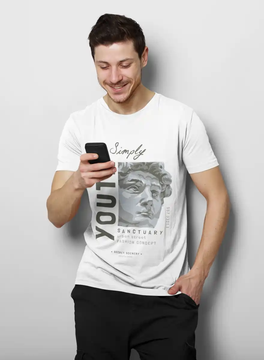 Youth Graphic White T-shirt for Men