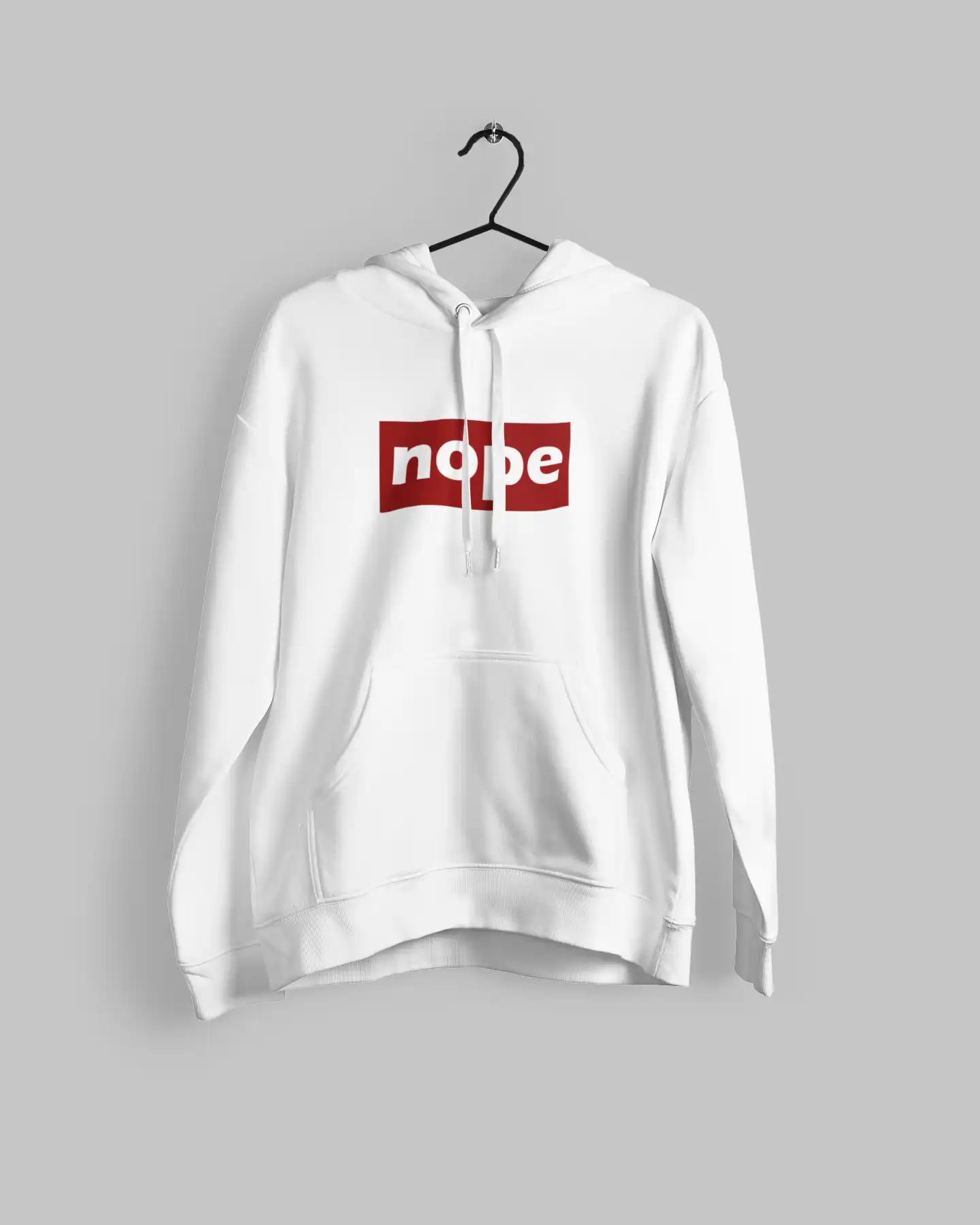 White 'Nope' Hoodie for Men