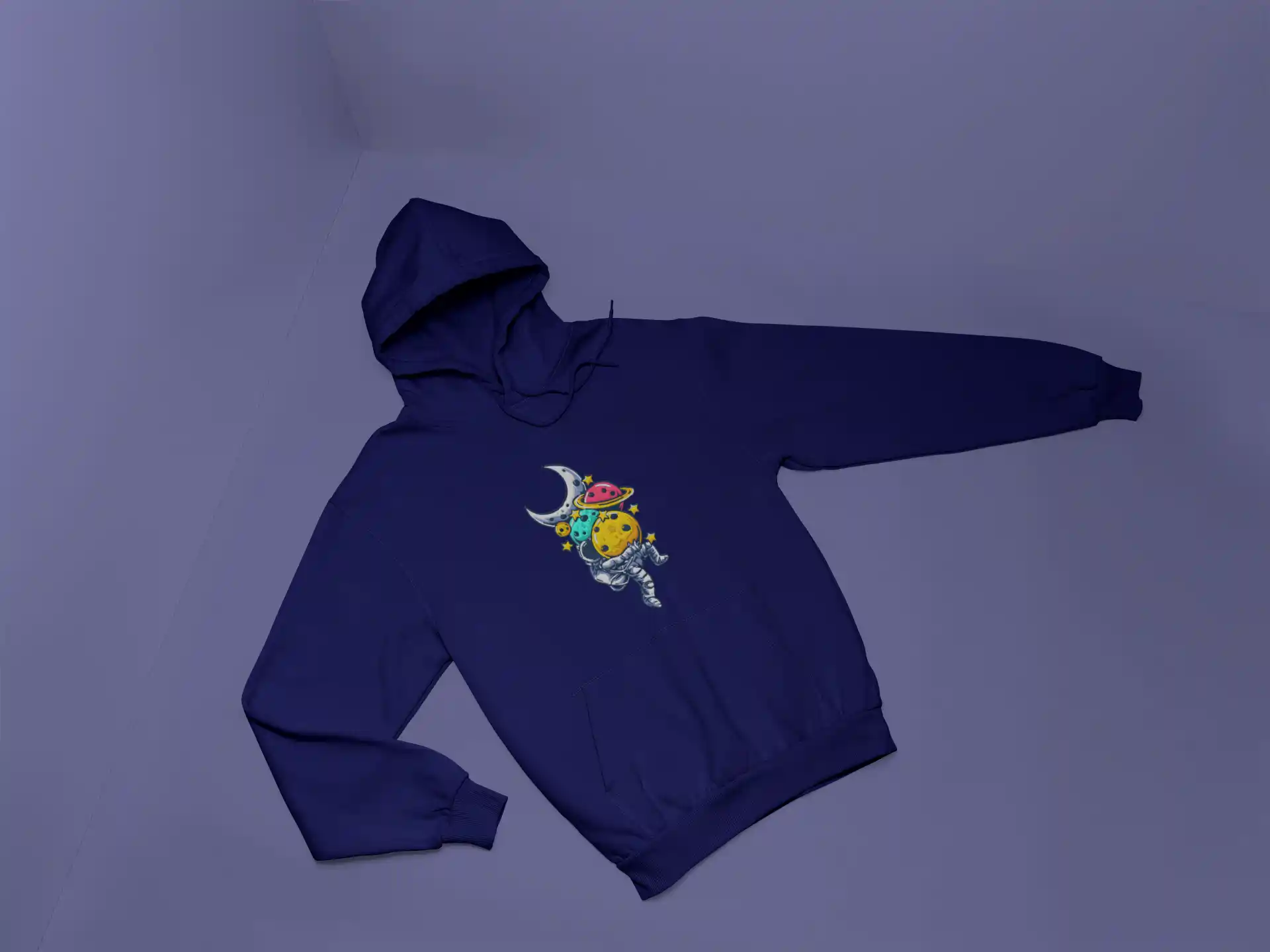 Astronaut Galaxy Embroidery Hoodie for Men