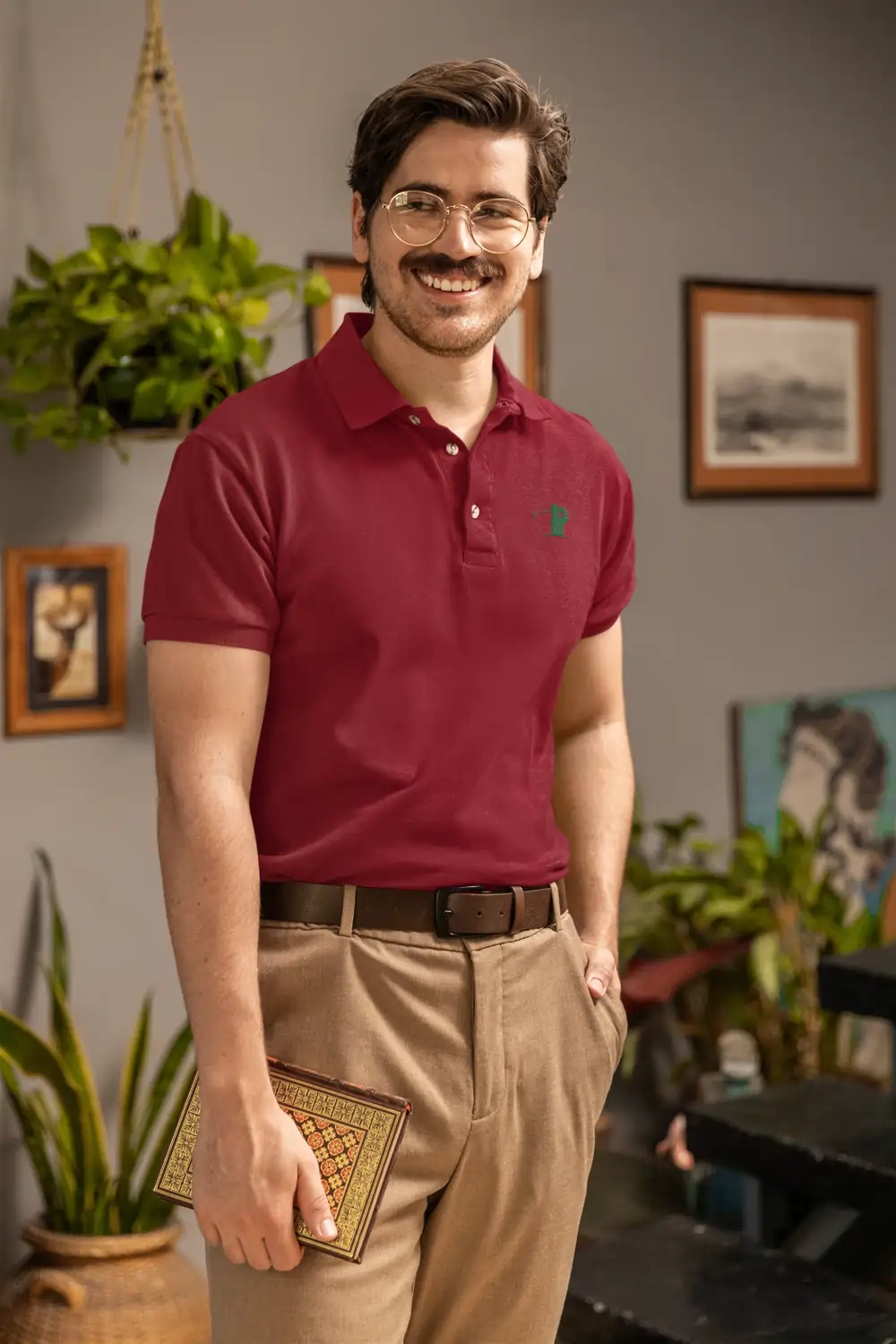 Maroon GOLFR Classic Polo T-Shirt