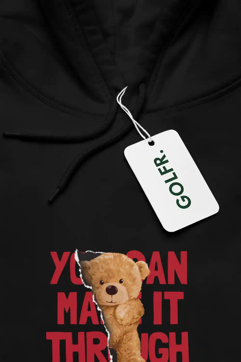 Inspirational Teddy Bear Black Hoodie for men