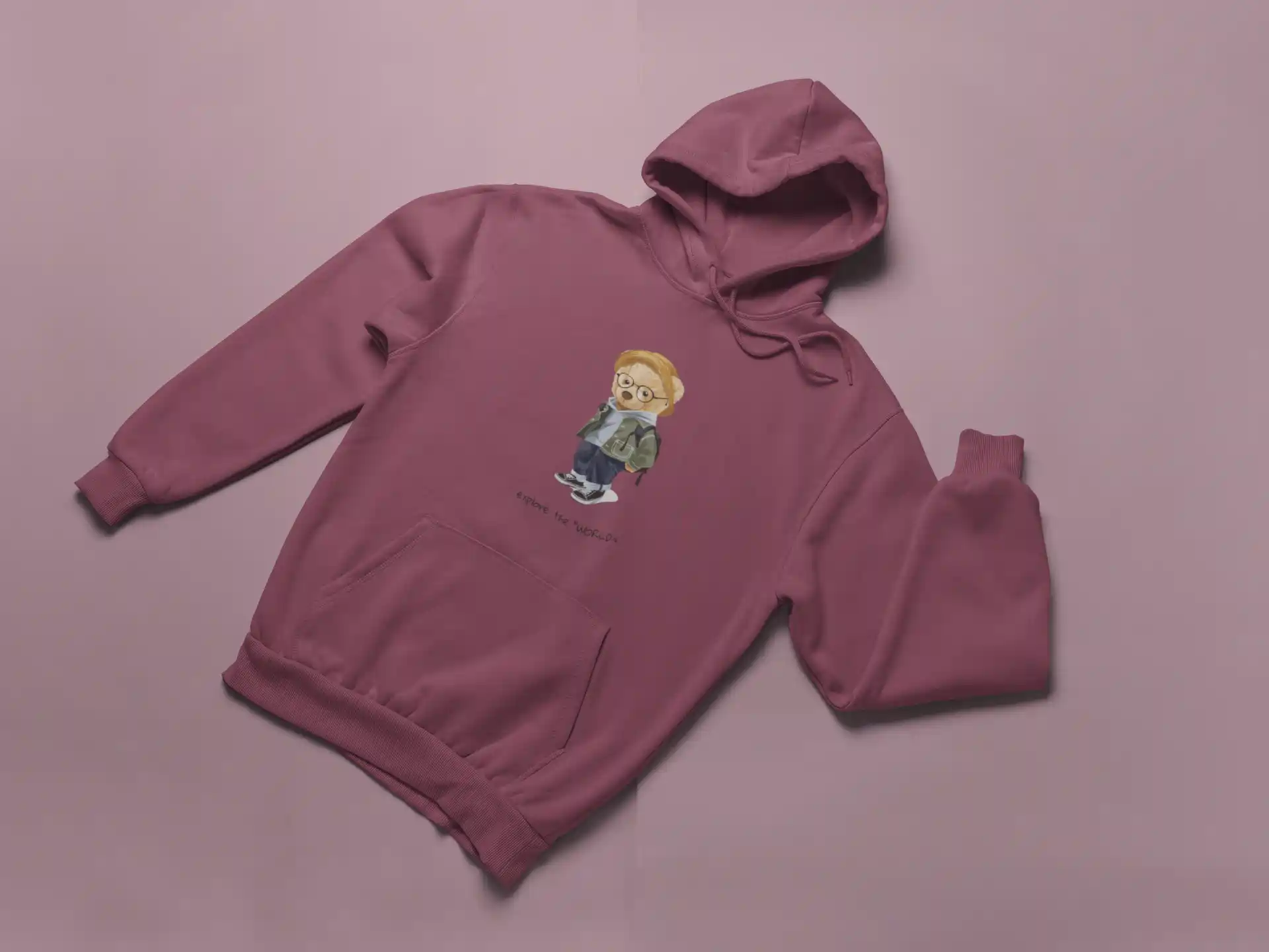 Printed Dusty Rose Hoodie