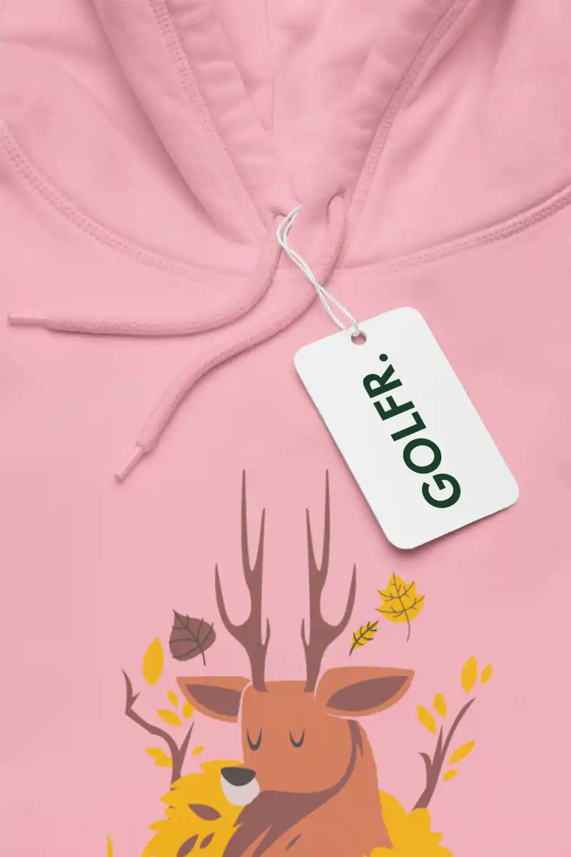 Pink Deer Printed Hoodie for men