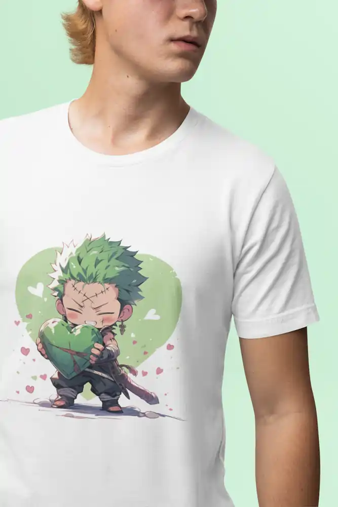 Zoro Anime Chibi White T-Shirt