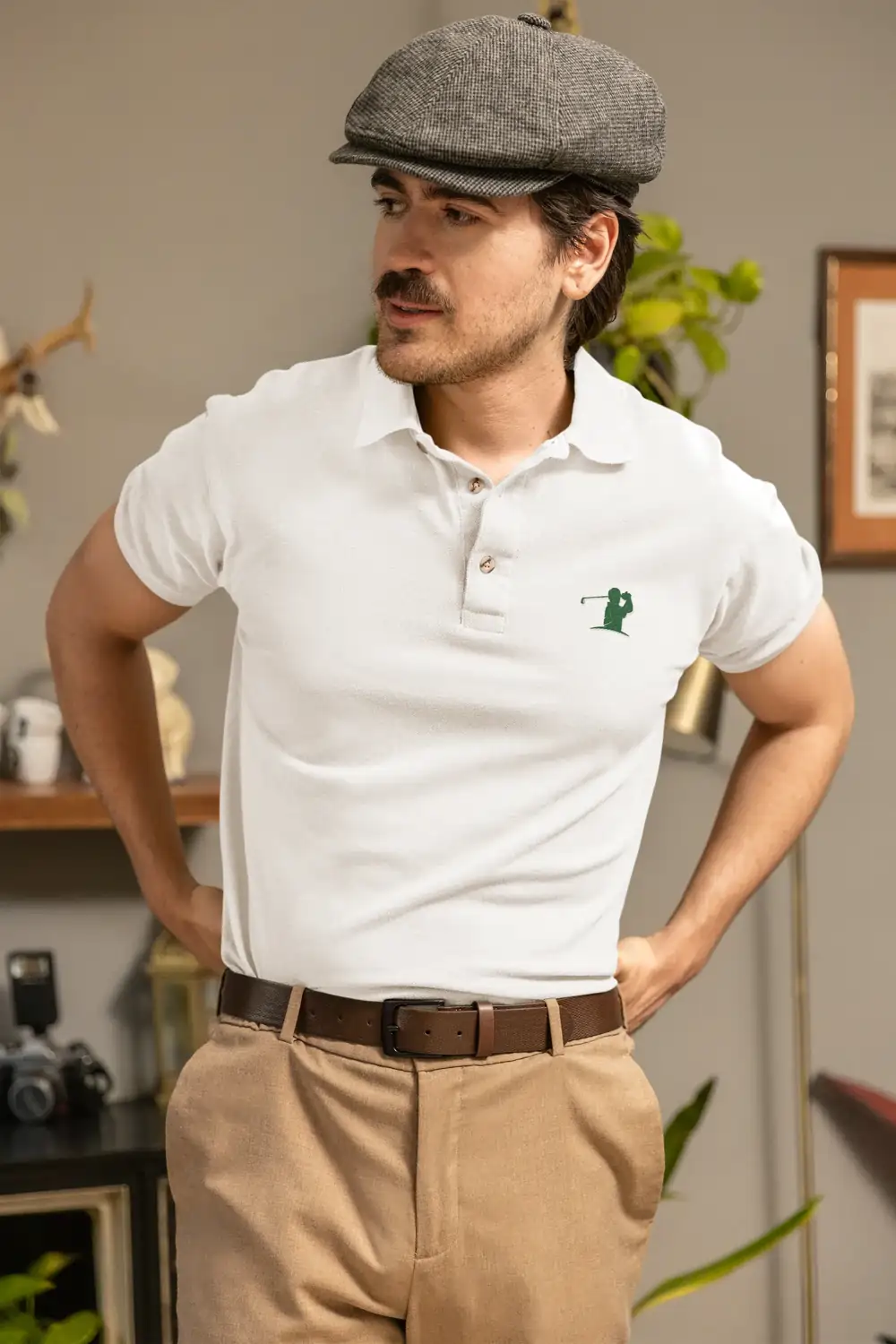 White GOLFR Classic Polo T-Shirt