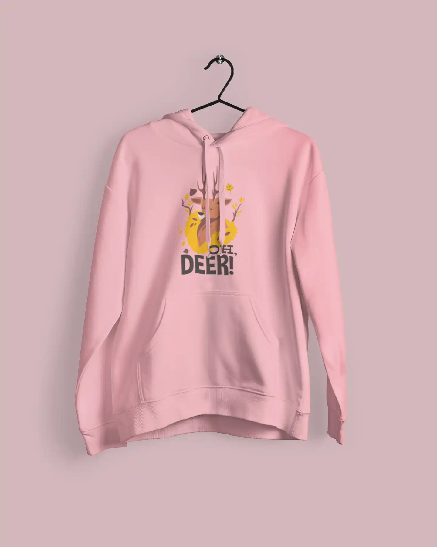 Pink Deer Printed Hoodie for men