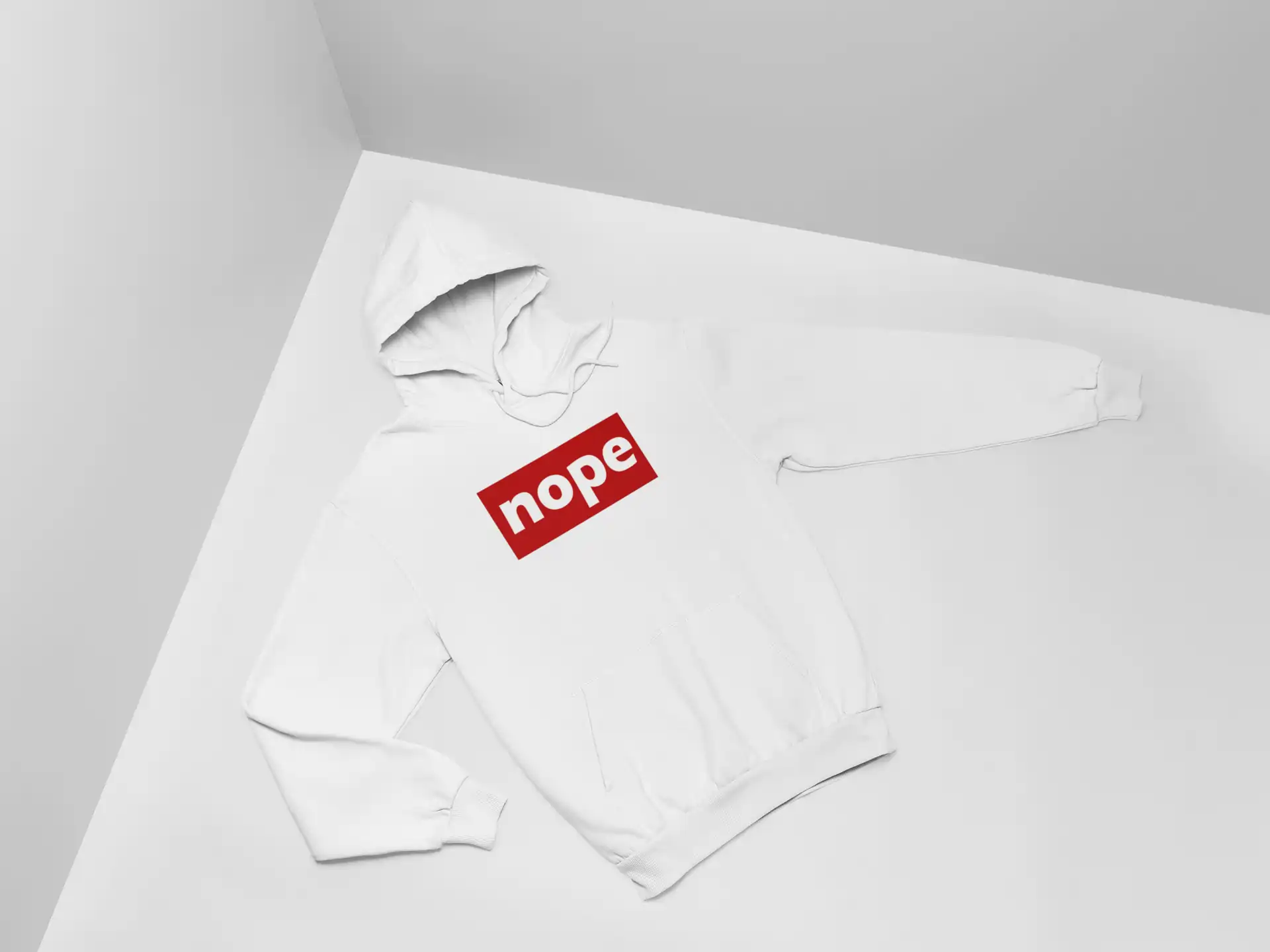 White 'Nope' Hoodie for Men