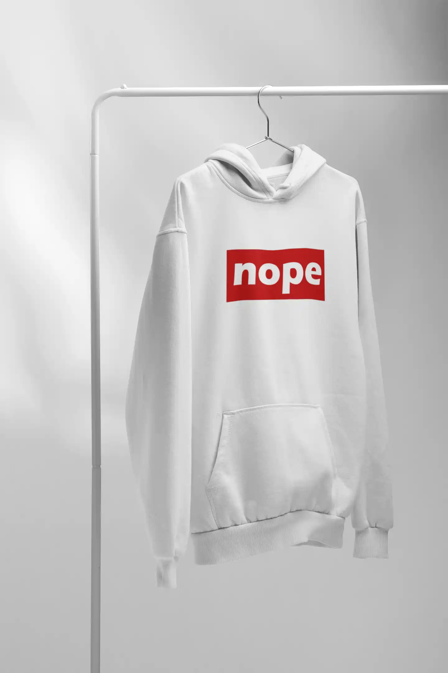 White 'Nope' Hoodie for Men