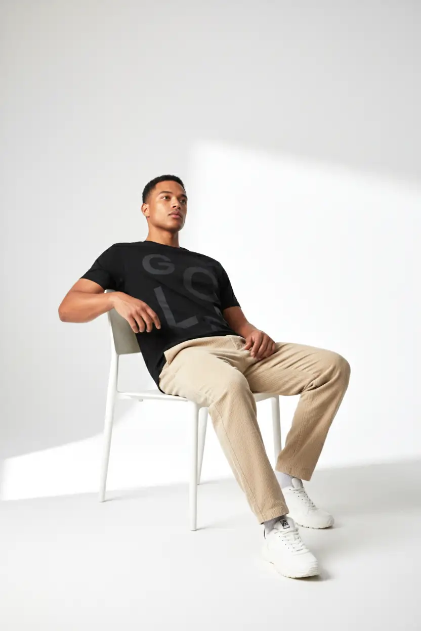 Black Graphic "GOLFR" T-Shirt for Men