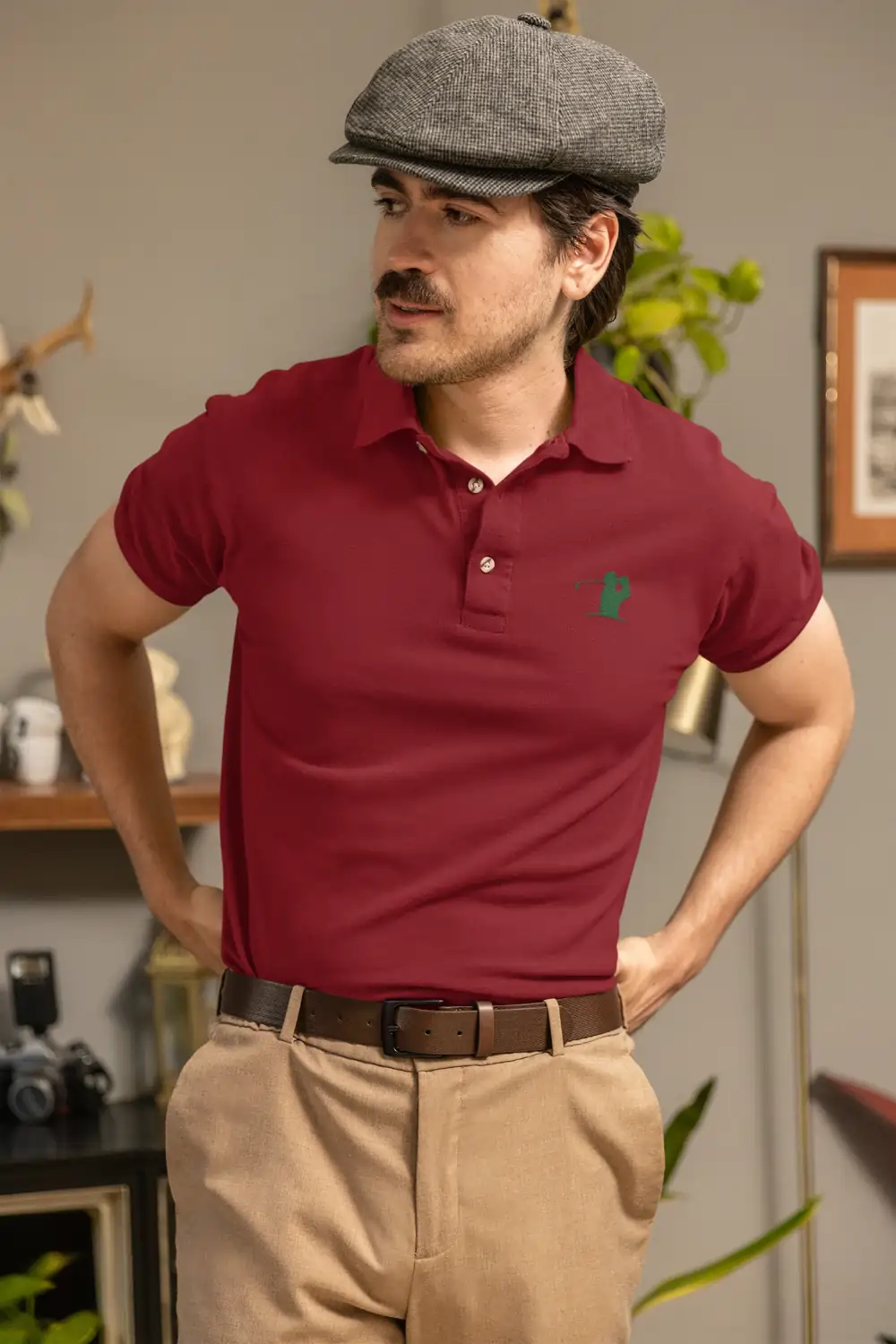 Maroon GOLFR Classic Polo T-Shirt
