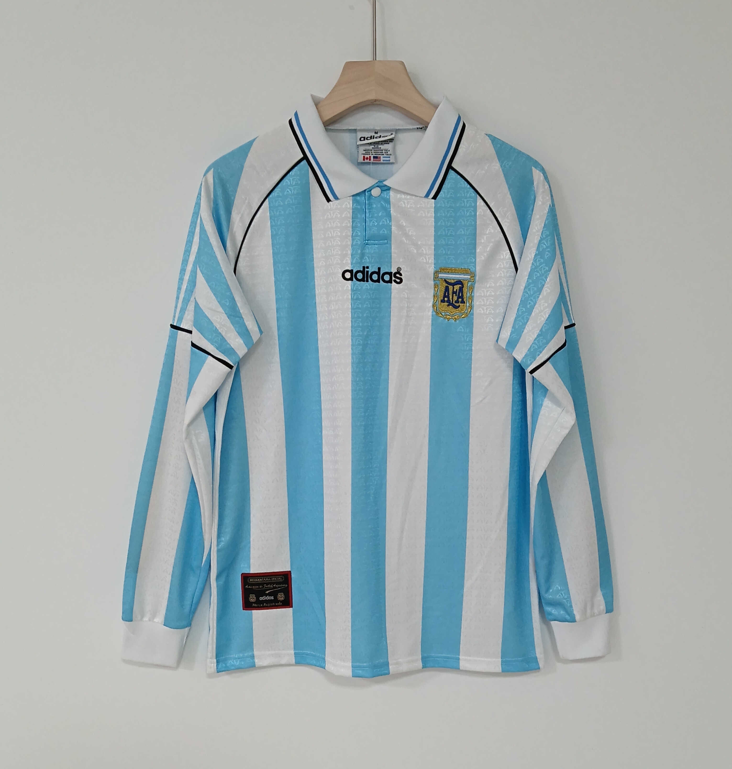 96-97 Retro Version Argentina National Team Soccer Jersey Long sleeves