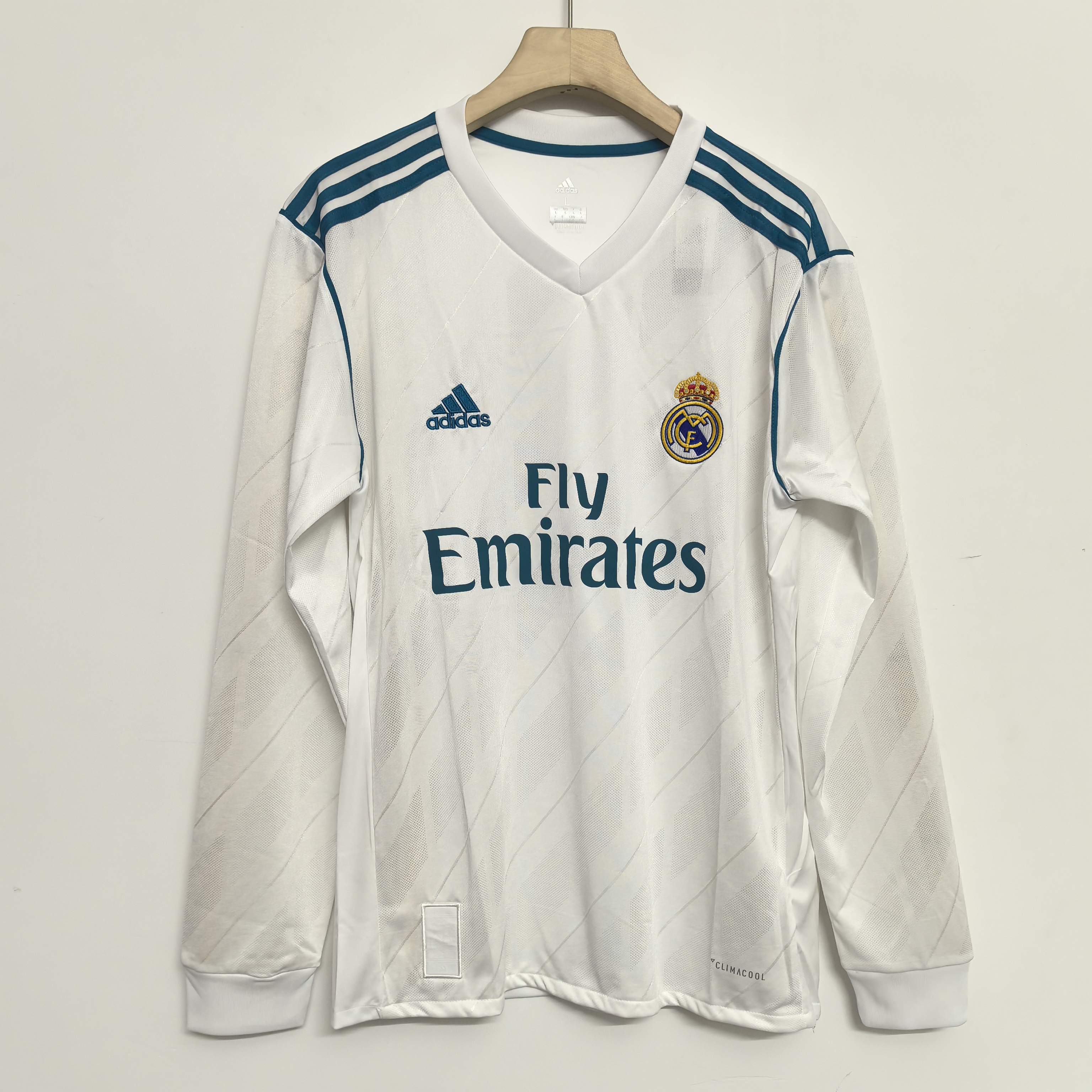 2017/18 Retro Version Real Madrid Home Long Sleeve Jersey