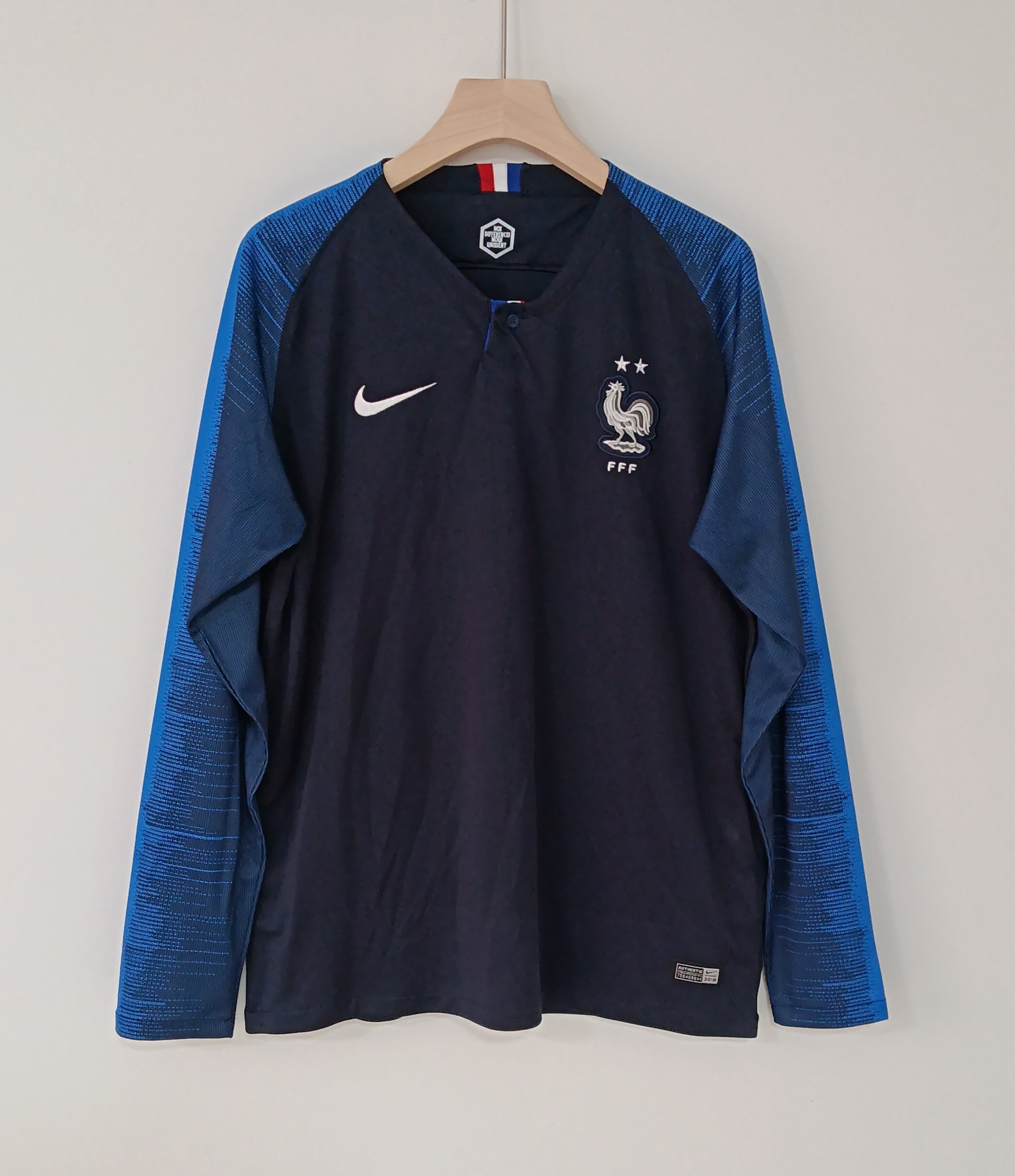 2018 Retro Version France National Football Team Long-Sleeve Jersey