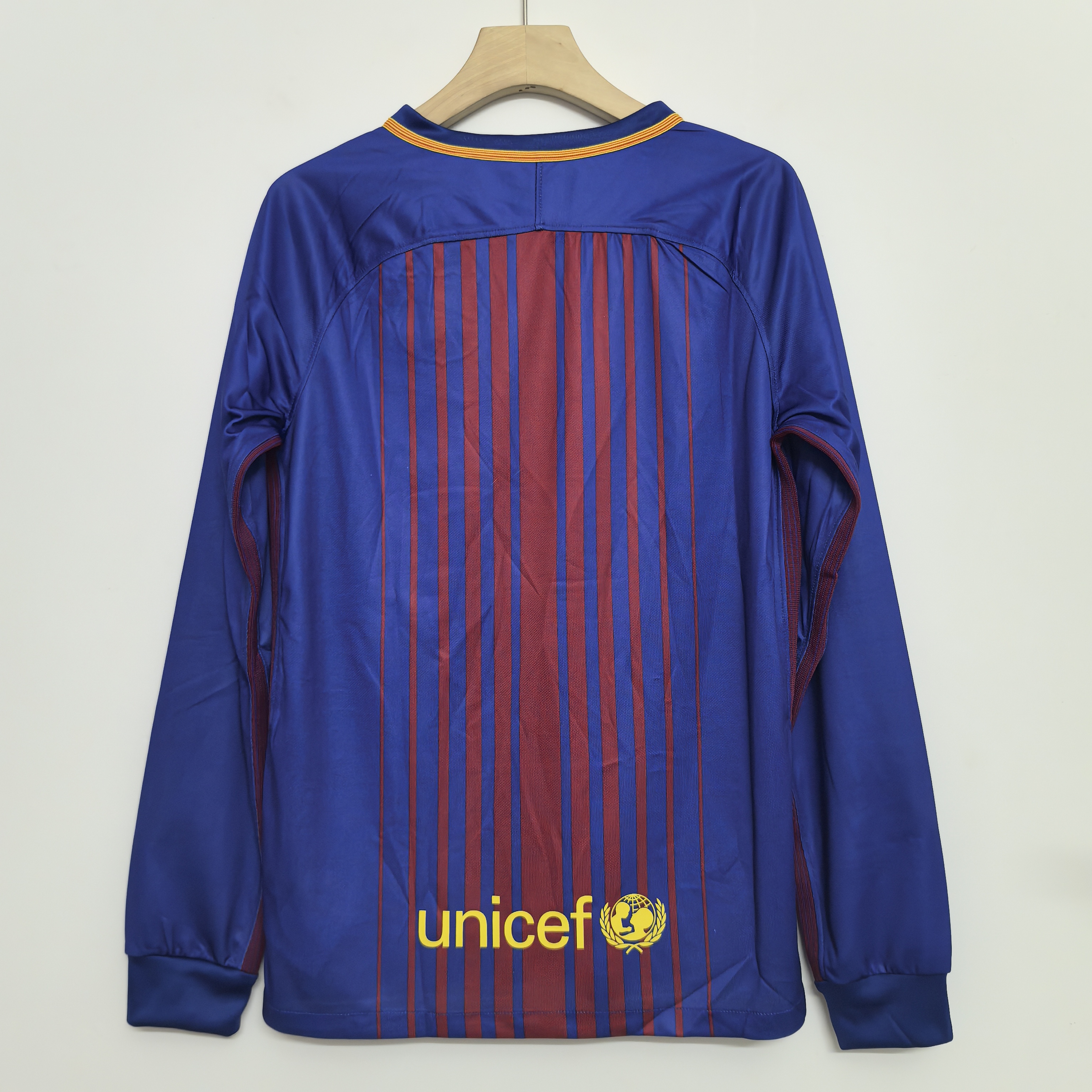17-18 Retro Version FC Barcelona Long Sleeve Home Jersey
