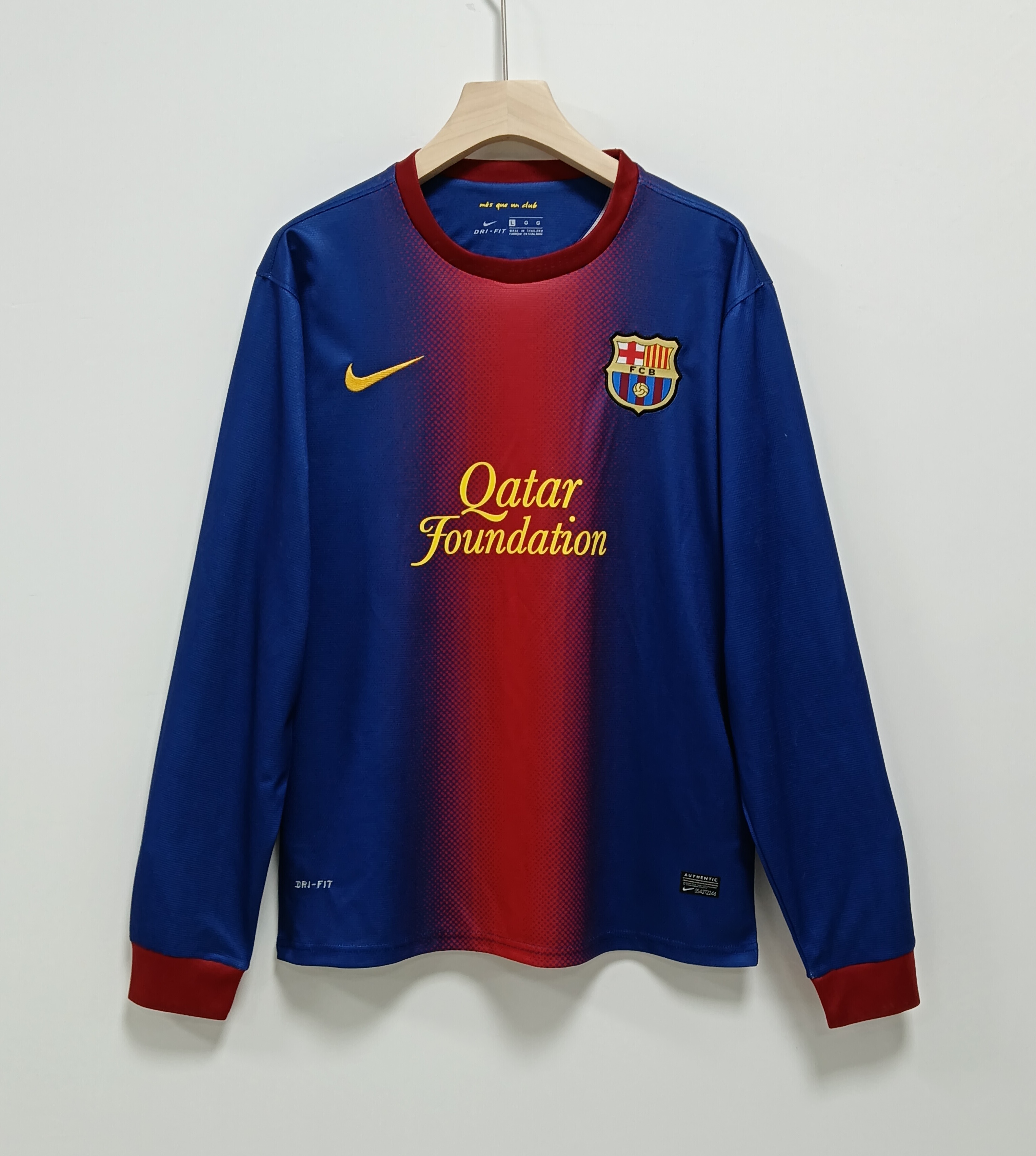 12-13 Retro Version FC Barcelona Home Long Sleeves Jersey