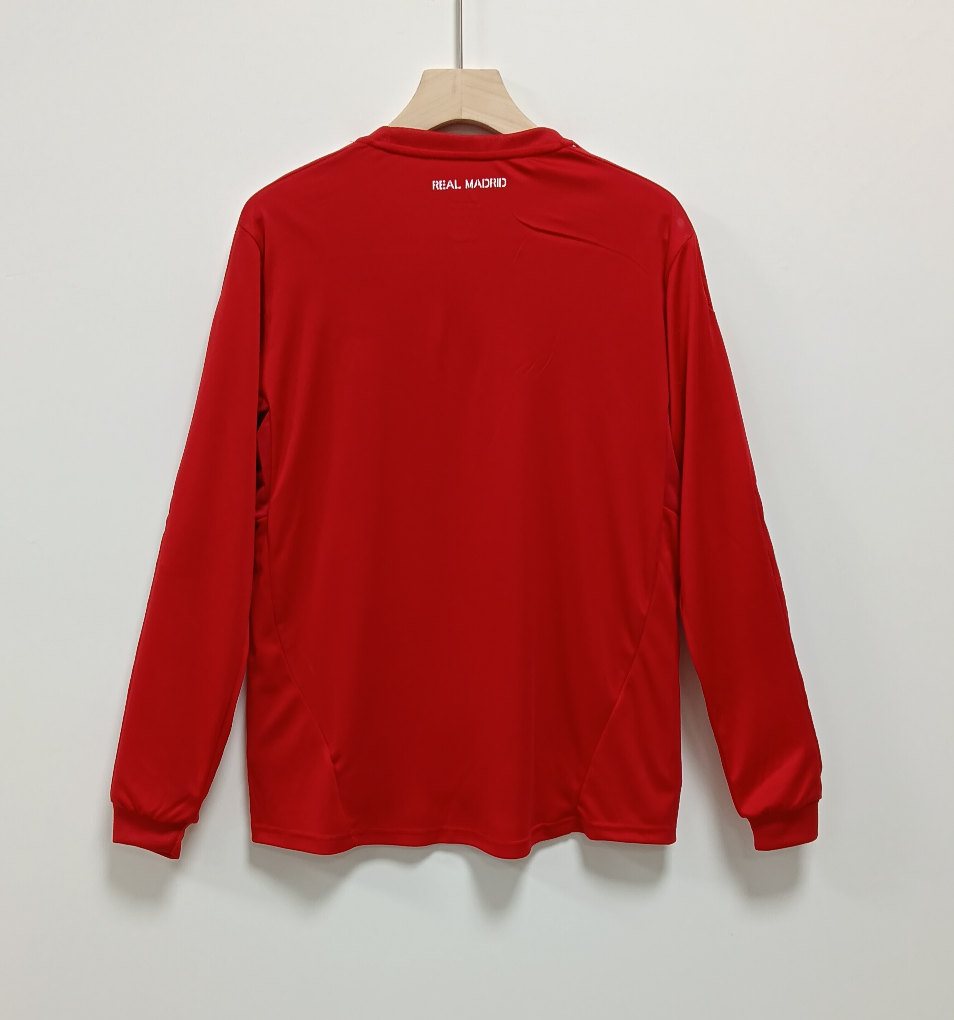 11-12 Retro Version Real Madrid Red Adidas Long-Sleeve Jersey