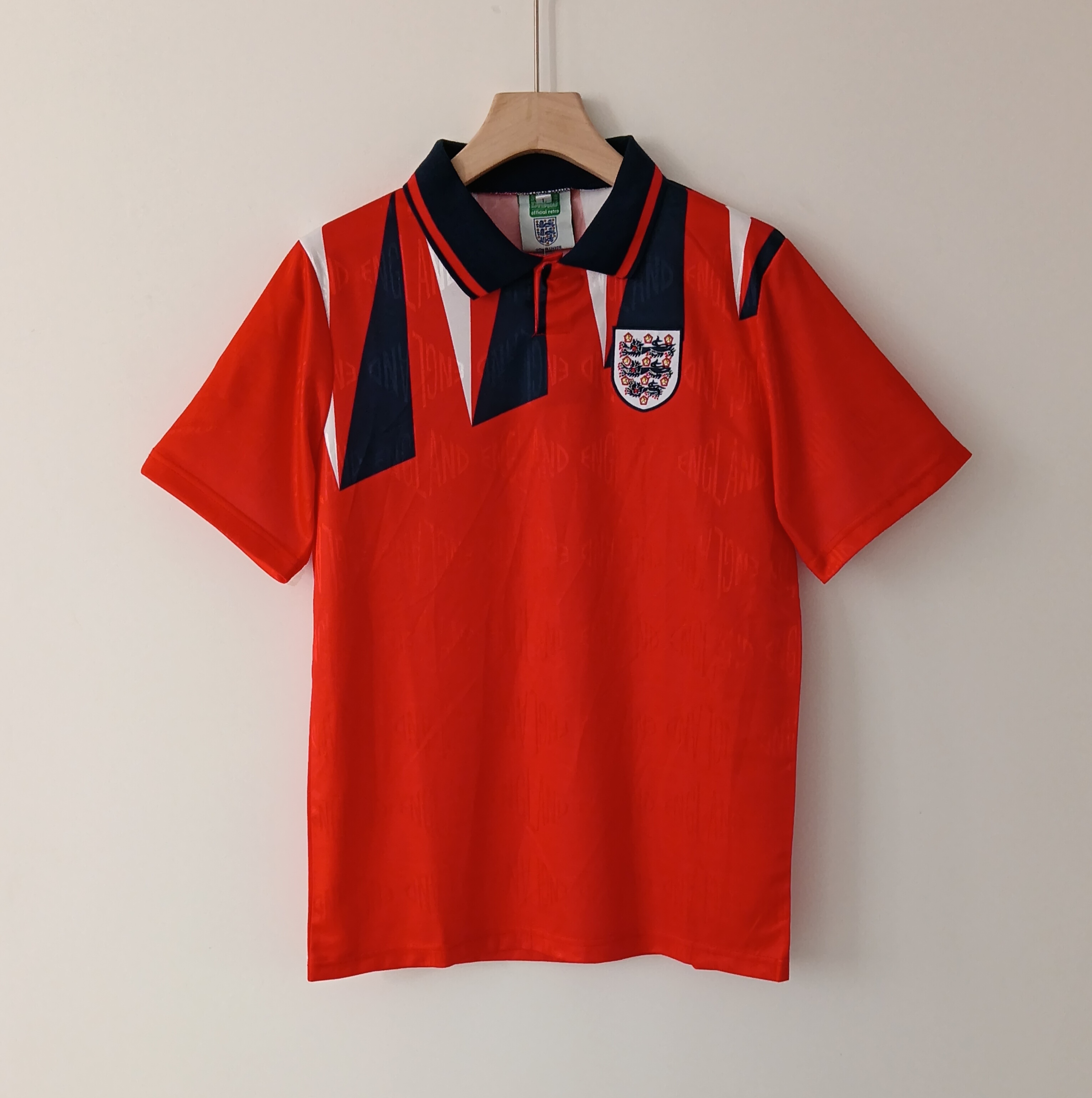 1992 Retro England Football Away Jersey