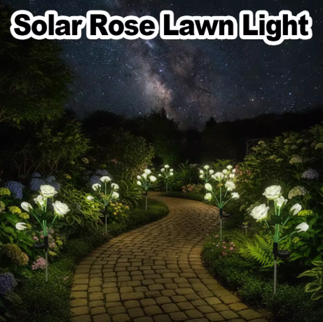 Solar Rose Lawn Light