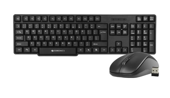 Zebronics Zeb-Companion 107 USB Wireless Keyboard and Mouse Set with Nano Receiver (Black)