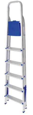 Escada Alumínio Reforçada, Estável E Segura De 5 Degraus
