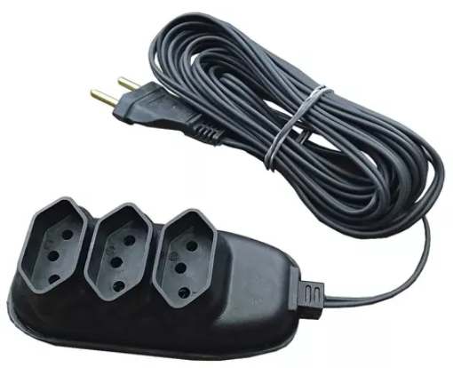Extensão Elétrica 5 Metros 10a 3 Tomadas Plug