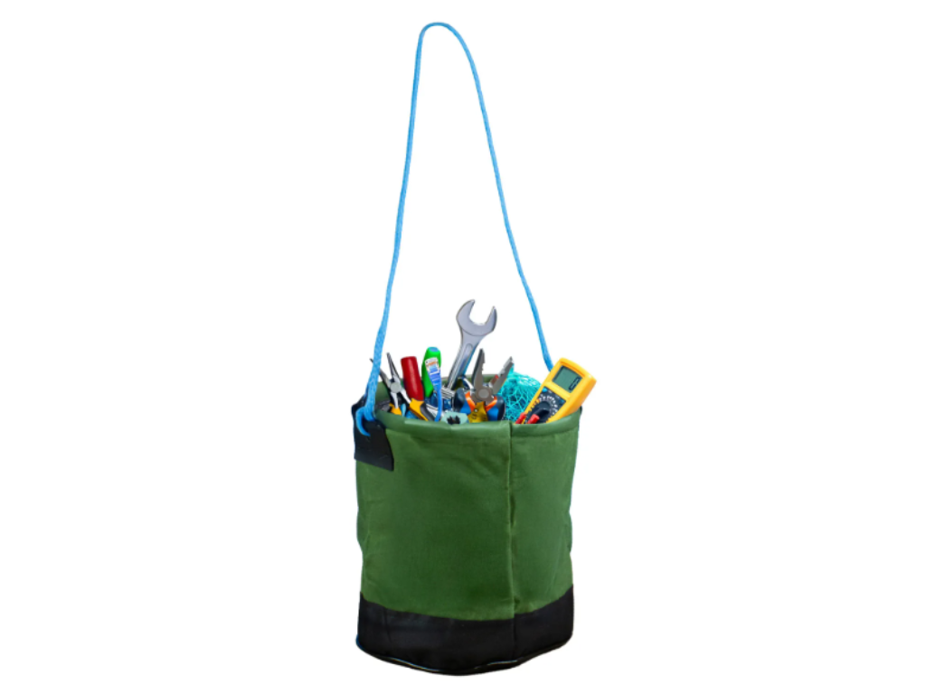 Balde De Lona com Fundo De Couro Para Armazenamento de Ferramentas