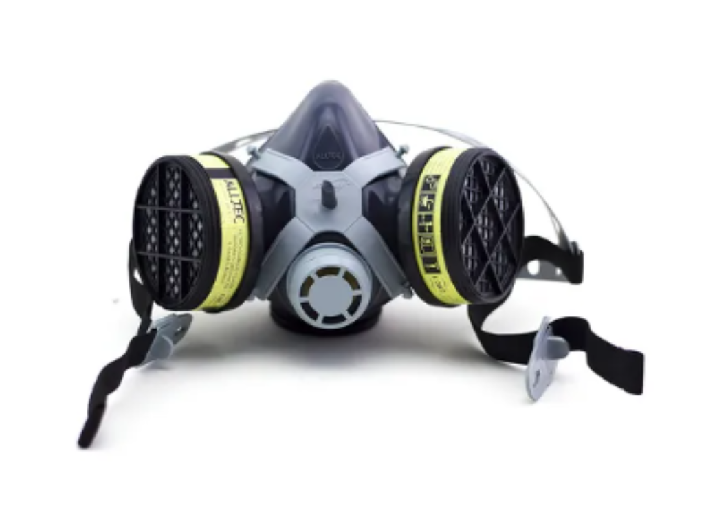 Máscara Facial Respirador C/ 2 Filtros Gases Ácidos Vapores