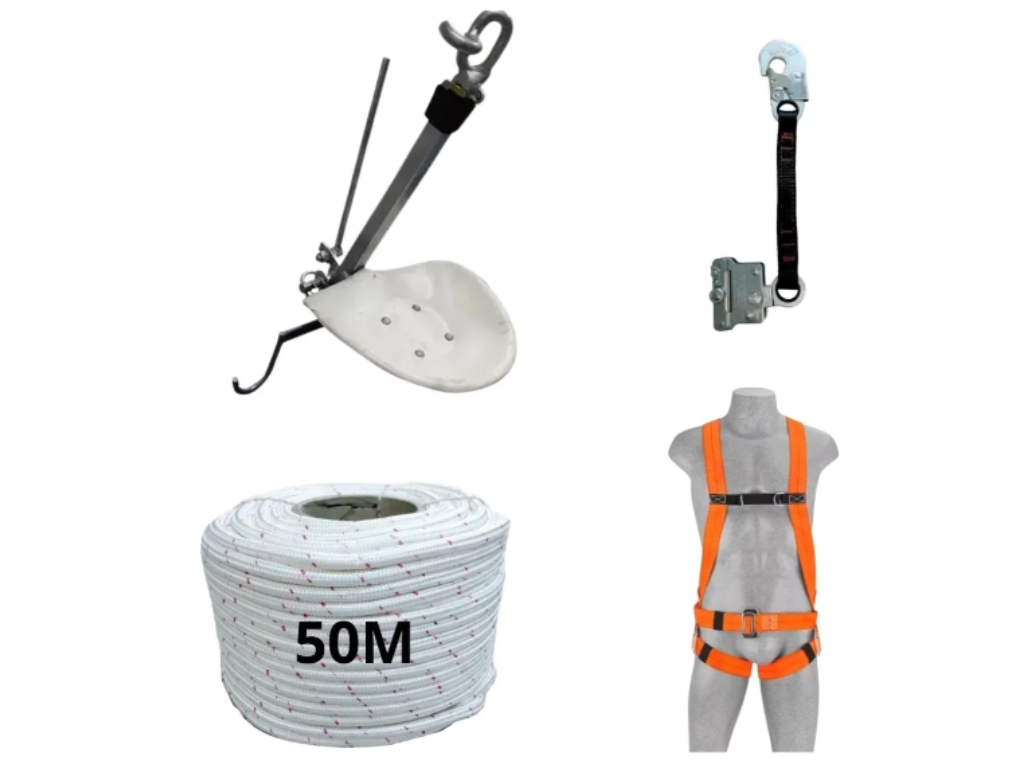 Kit Cadeira Assento Fibra P/ Pintura E Trabalho Em Altura