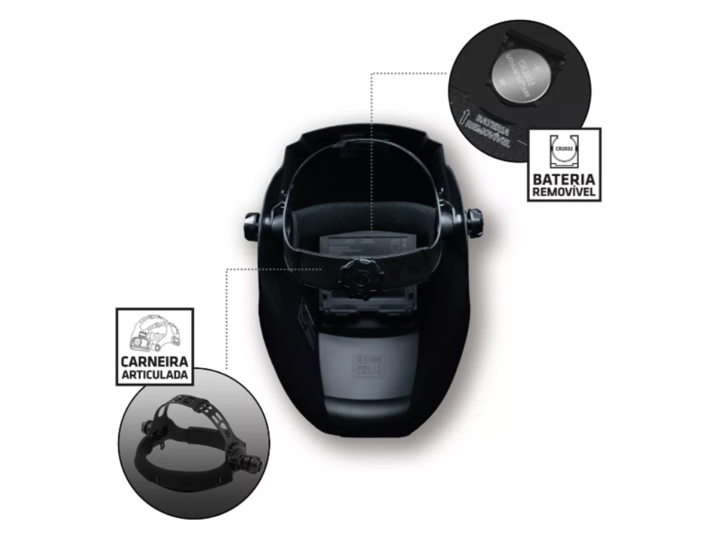 Máscara de Solda Automática Auto Escurecimento Arc Solar 4K 