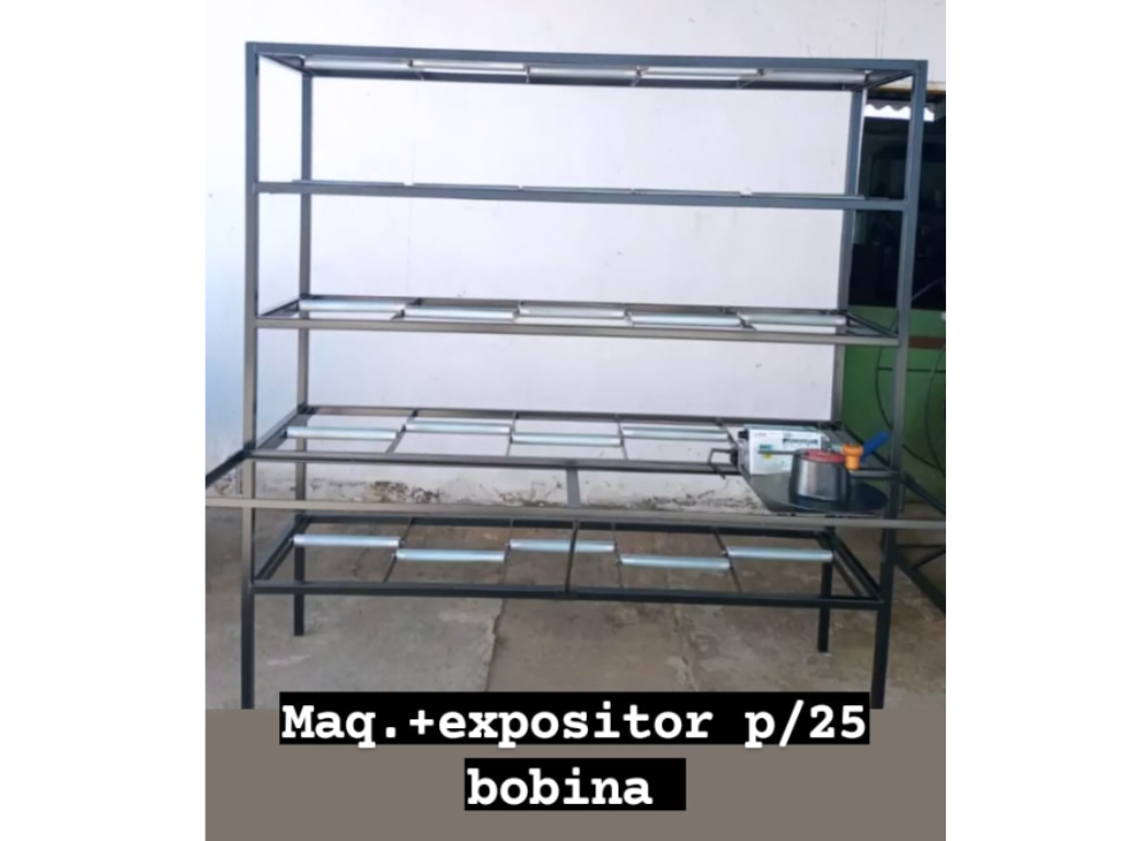 Maquina + Expositor para Bobinas 25 Carreteis
