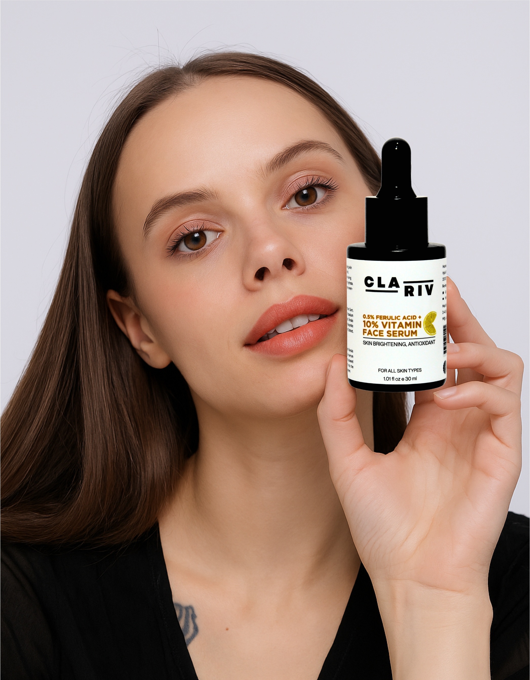 CLARIV 10% Vitamin C, 0.5% Ferulic Acid Face Serum with Powerful Antioxidants – Fights Pigmentation, Dullness & Wrinkles