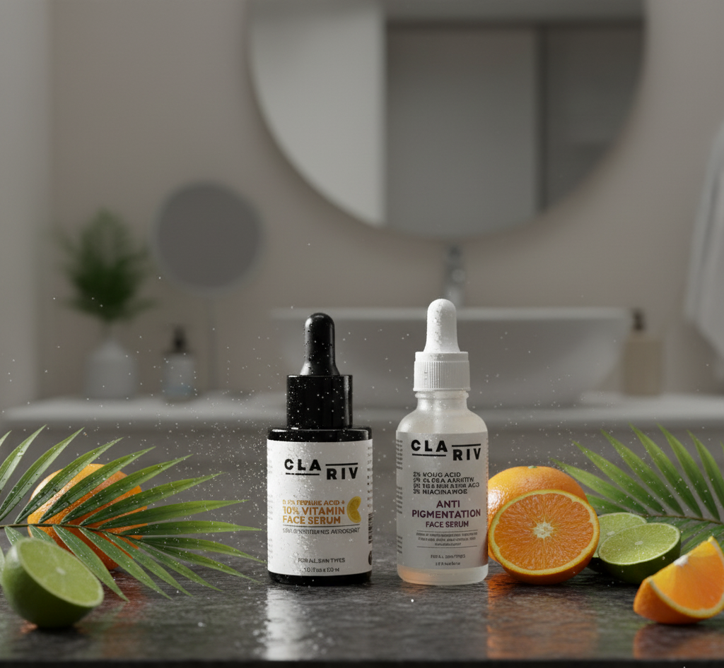 Glowing skin Combo - Fade Dark Spots & Brighten Skin | CLARIV Vitamin c + Anti Pigmentation serums
