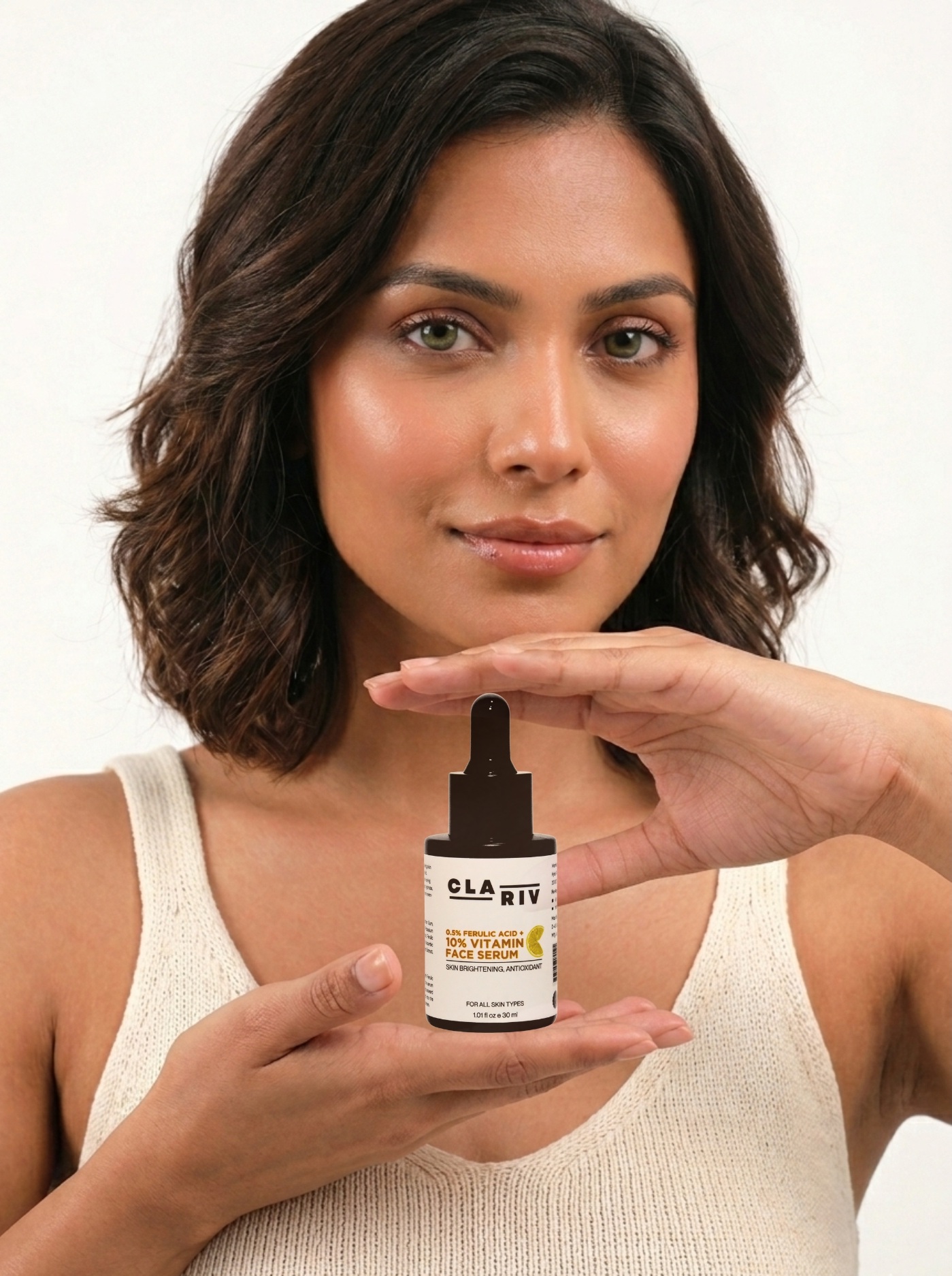 CLARIV 10% Vitamin C, 0.5% Ferulic Acid Face Serum with Powerful Antioxidants – Fights Pigmentation, Dullness & Wrinkles