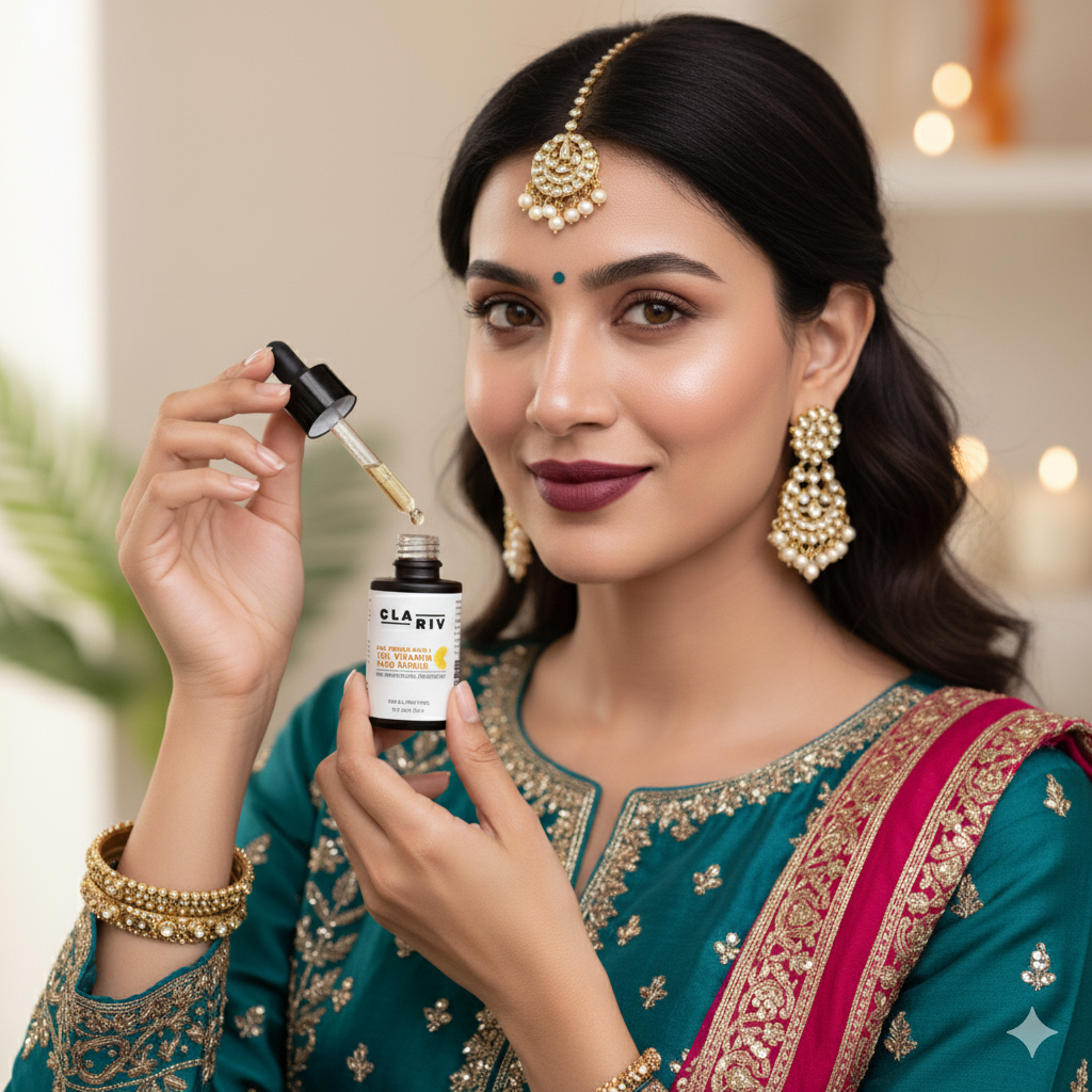 CLARIV 10% Vitamin C, 0.5% Ferulic Acid Face Serum with Powerful Antioxidants – Fights Pigmentation, Dullness & Wrinkles