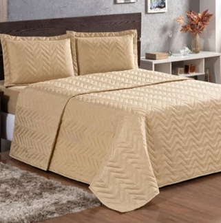 Cobre Leito Luxo Casal-Quee-Solteiro Kit + 2 Porta Travesseiro – Face única - R$46,99 – R$56,99