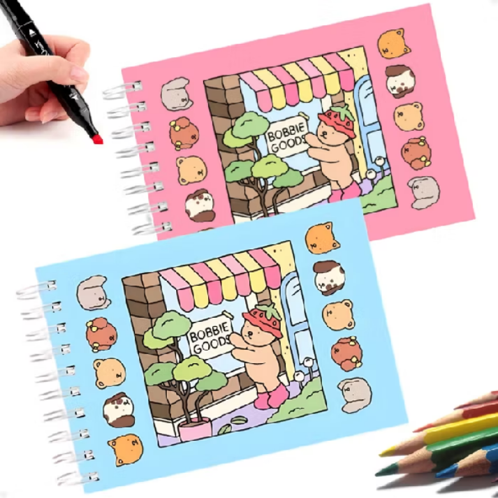 KIt 1/2 Livros Bob Goods para Colorir Capa Dura 48 Folhas Rosa e Azul por R$19,99 - R$44,99
