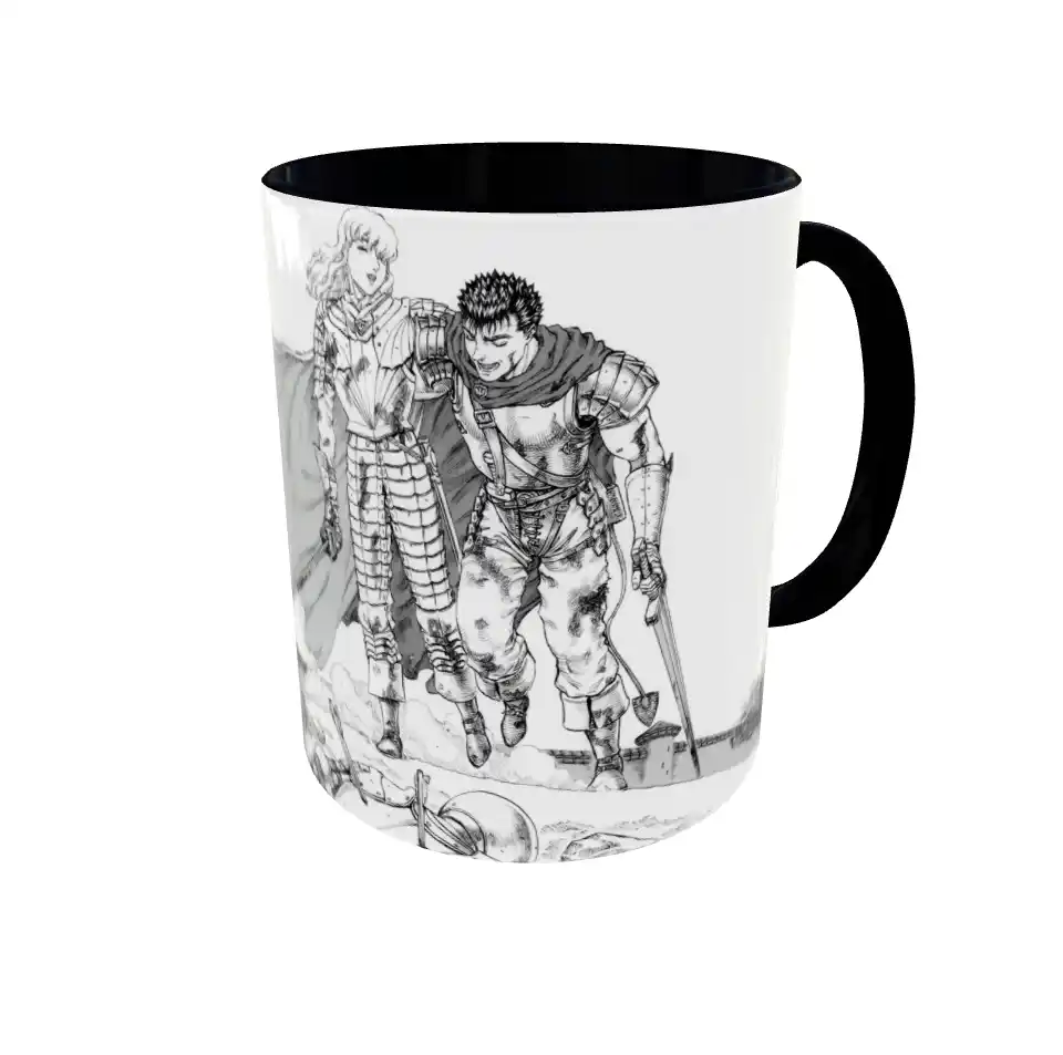 Taza Berserk, Guts y Griffith en la Banda del Halcón