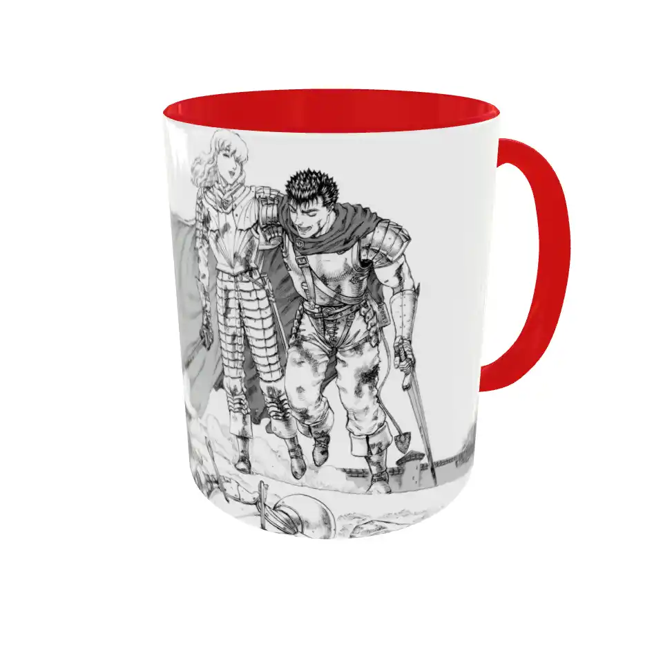 Taza Berserk, Guts y Griffith en la Banda del Halcón