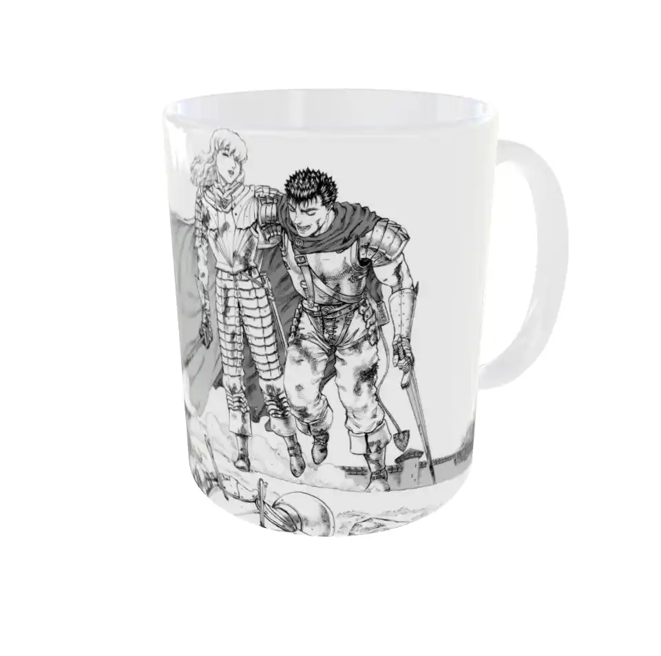 Taza Berserk, Guts y Griffith en la Banda del Halcón